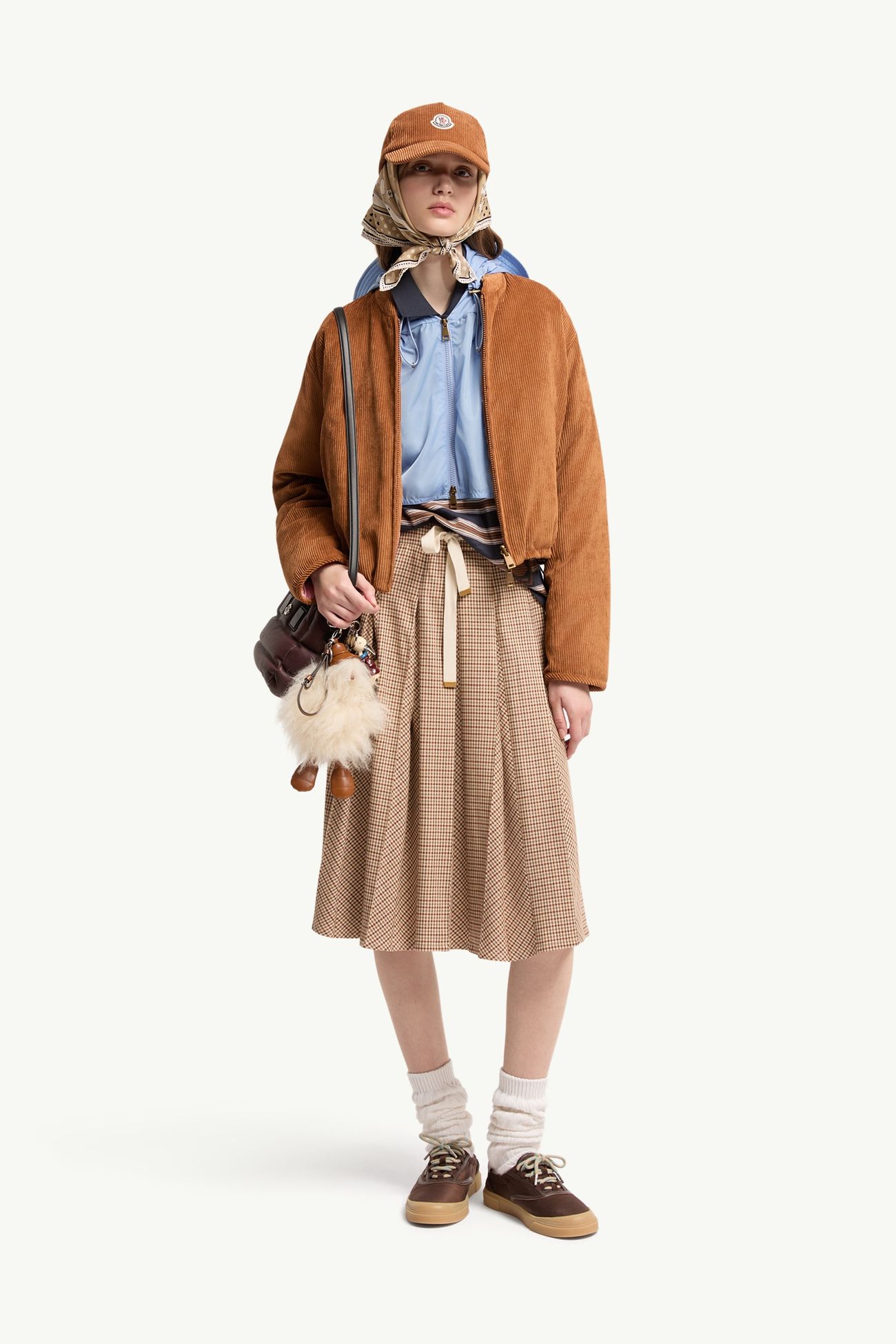 Blageon Corduroy Reversible Down Jacket Women Camel Beige Moncler 0
