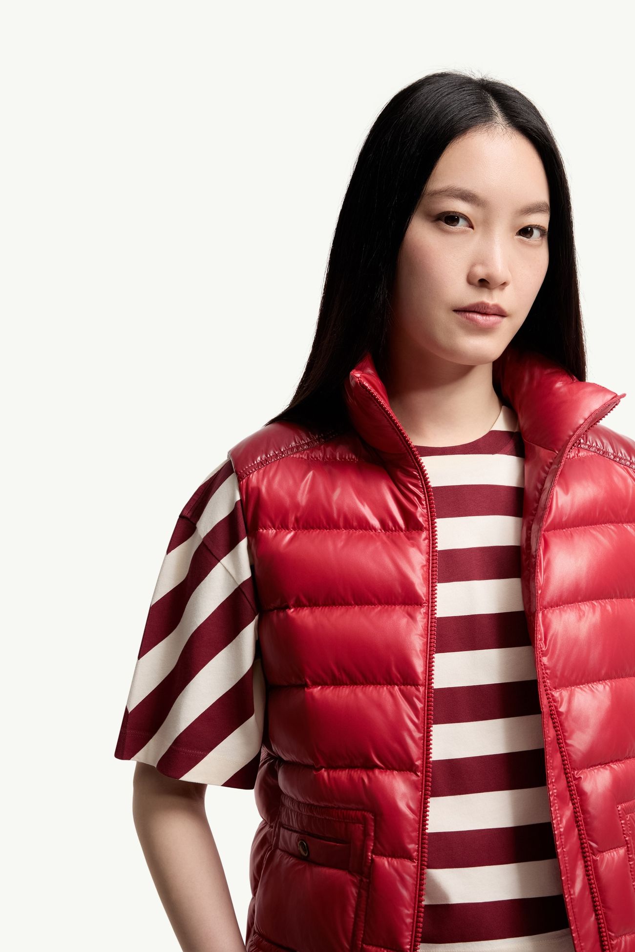 Chaleco plumífero Frelon Mujer Rojo Brillante Moncler 5