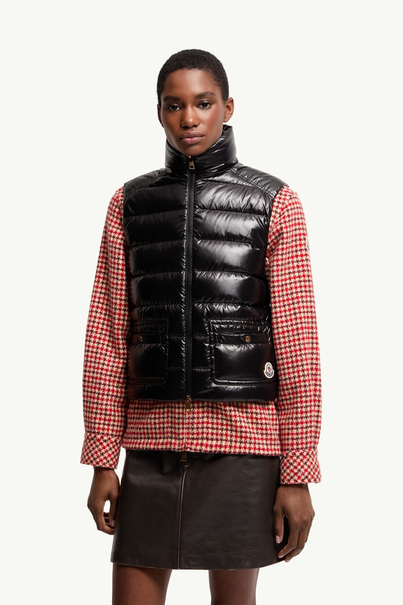 Gilet imbottito in piuma Frelon Donna Nero Moncler 3