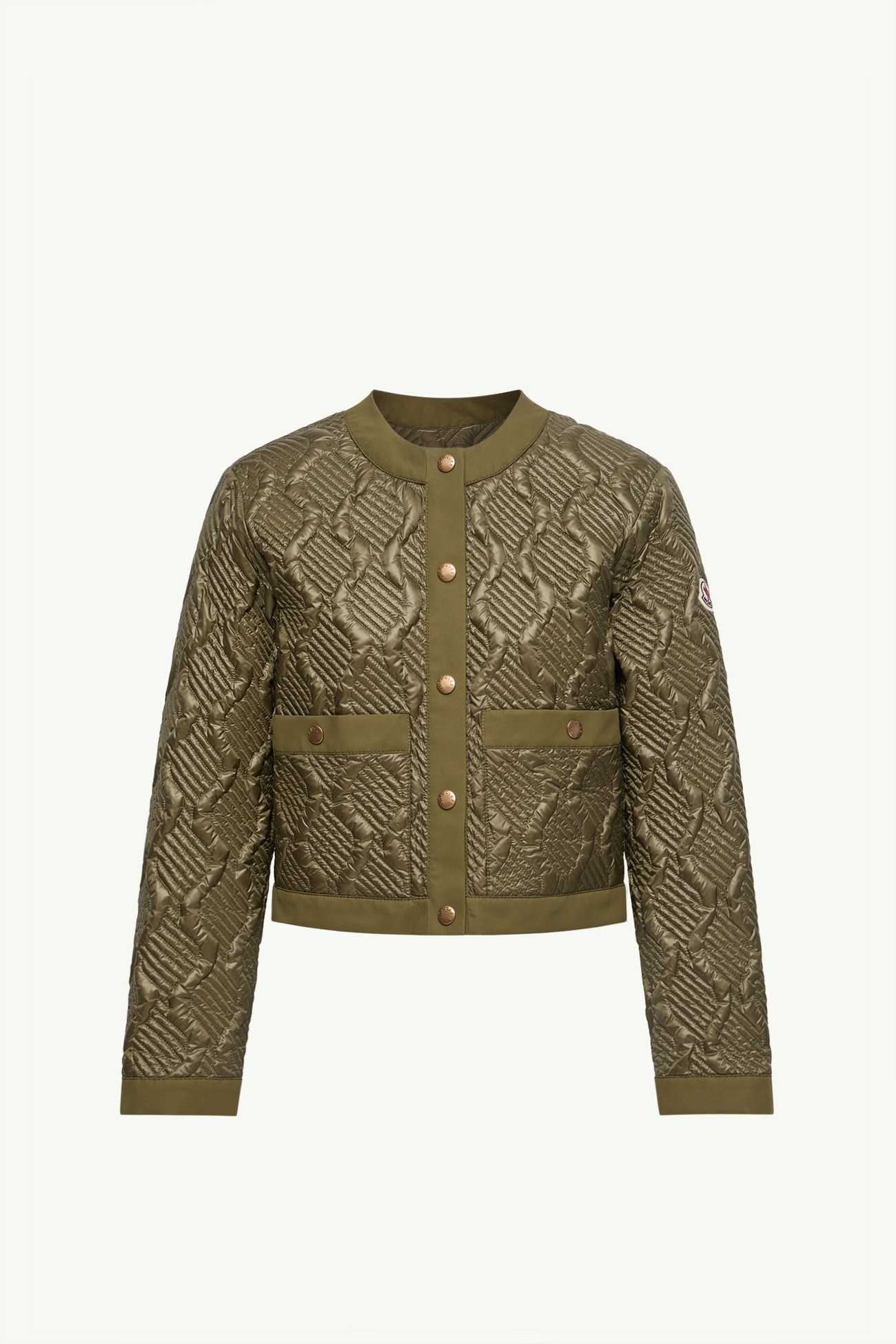 Piumino corto Libellule con trapuntatura geometrica Donna Verde Oliva Moncler 2