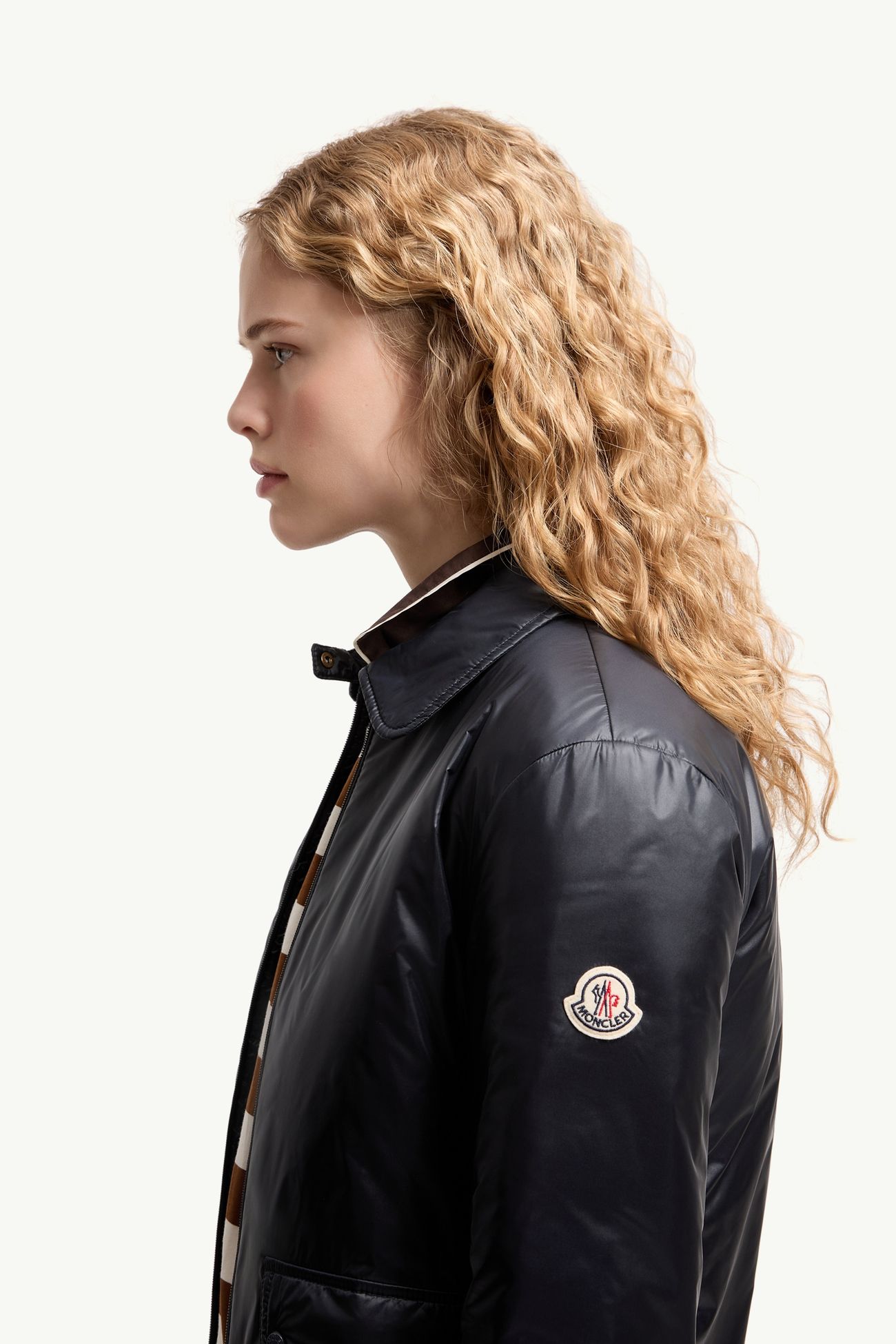 Lanset 패커블 쇼트 다운 셔츠 재킷 여성 네이비 블루 Moncler 1