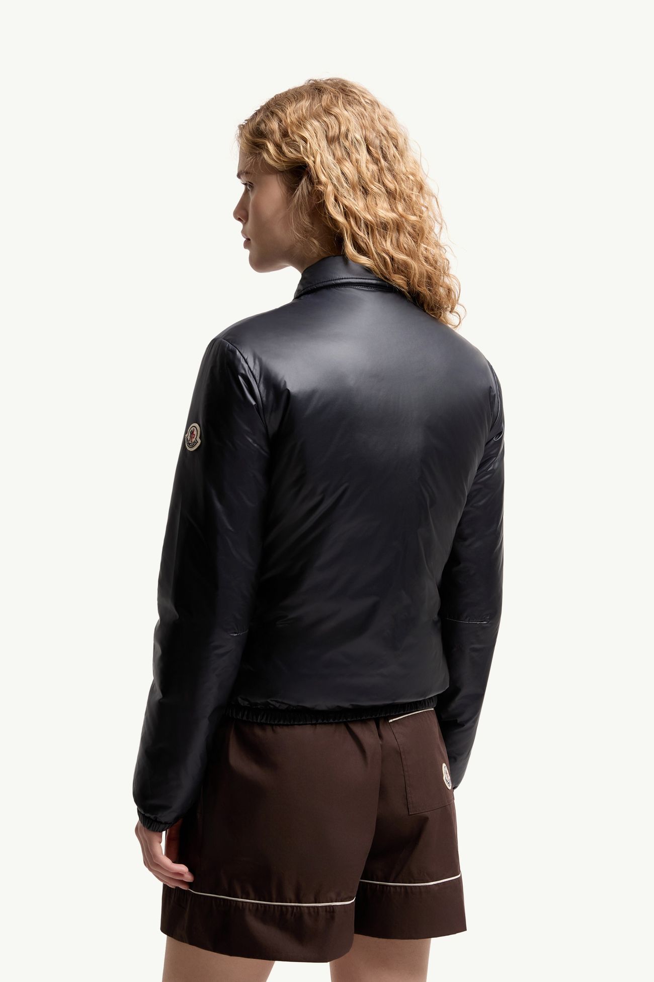 Lanset Packable Short Down Shirt Jacket Women Navy Blue Moncler 4