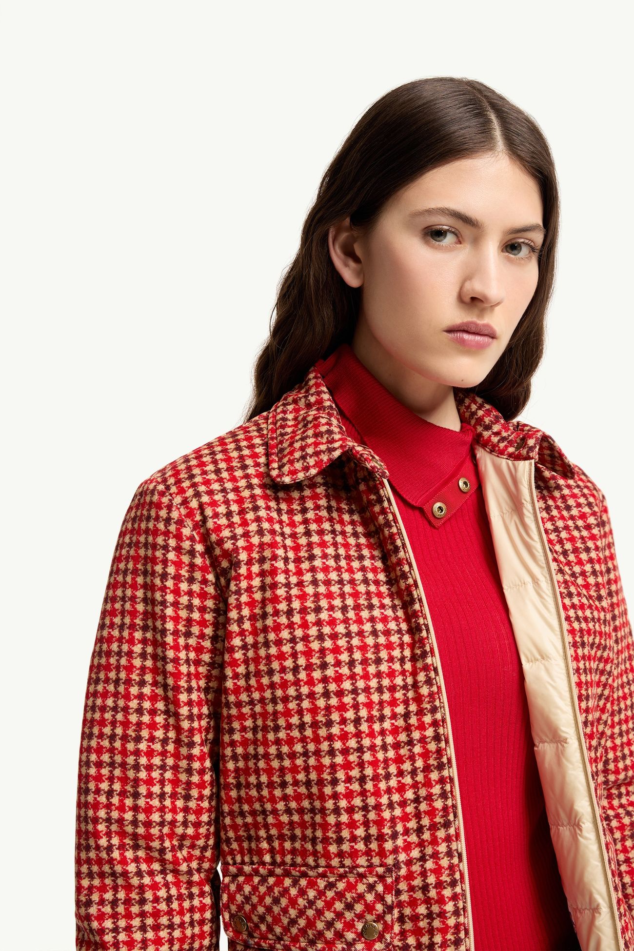 Giacca camicia imbottita in velluto Lanset Donna Rosso Moncler 5