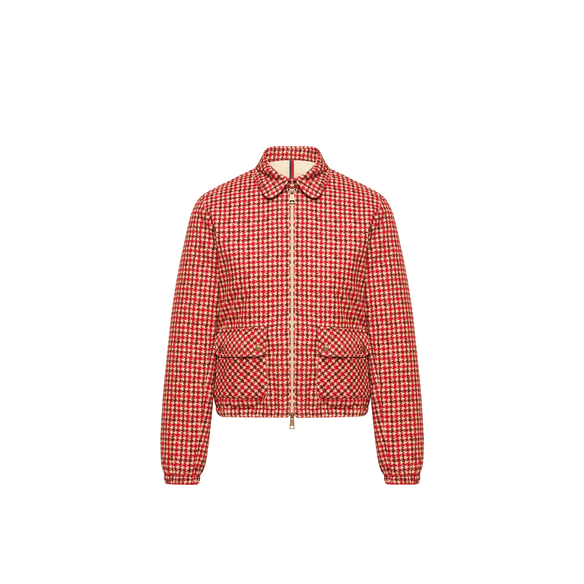 Moncler   Lanset Velvet Down Shirt Jacket for Women in Red, Size: 10