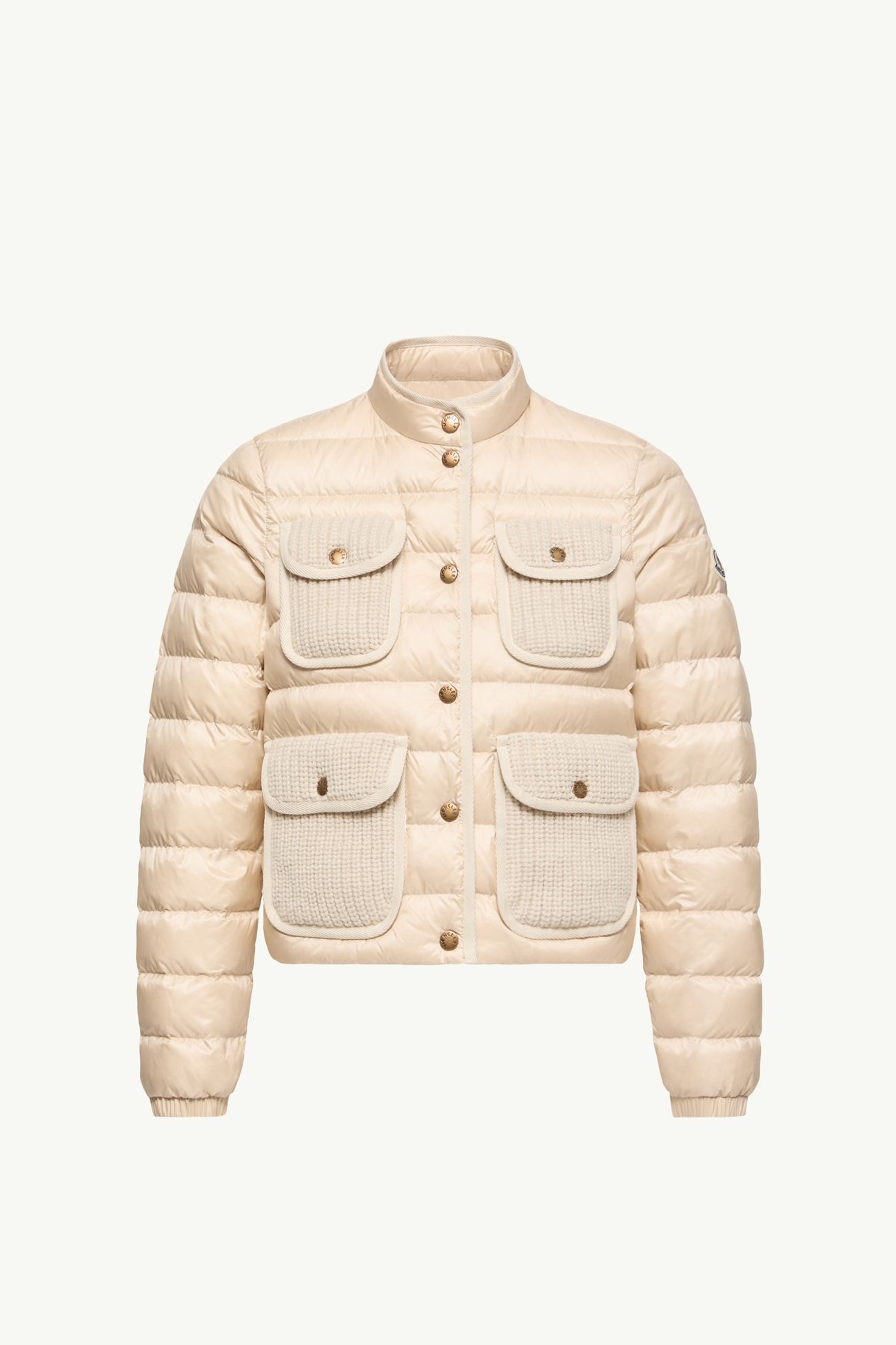 Furet kurze Daunenjacke mit Besatz aus Wolle und Kaschmir Damen Hellbeige Moncler 2