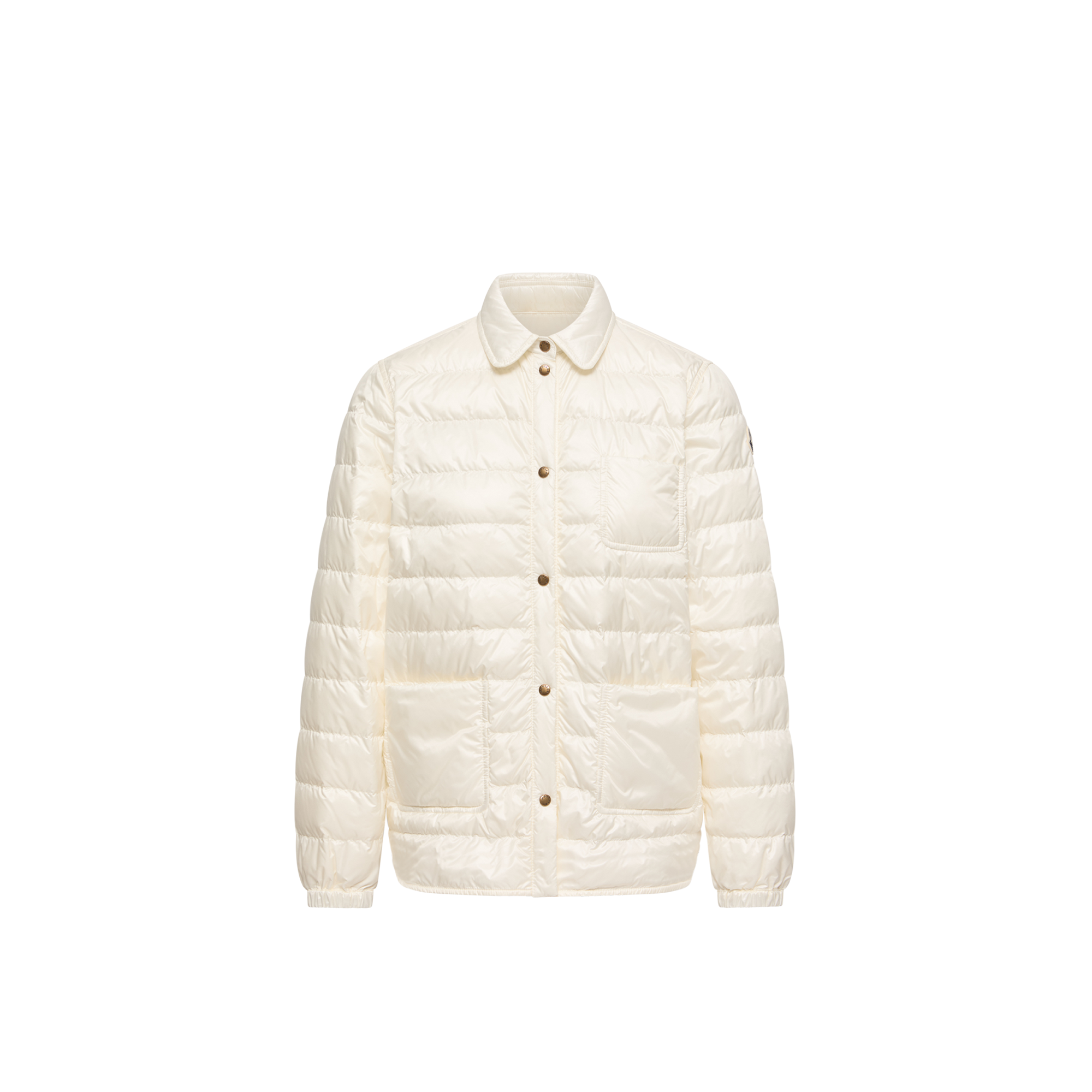Moncler   Fouine Down Shirt Jacket for Women in White, Size: 14
