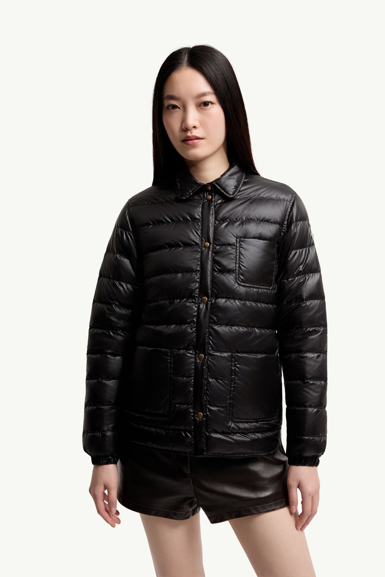 Fouine Down Shirt Jacket Women Black Moncler 3
