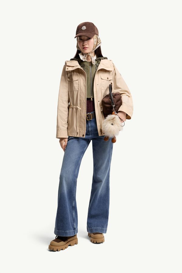 Serin連帽棉質混紡派克大衣 女士 淺米色 Moncler 0
