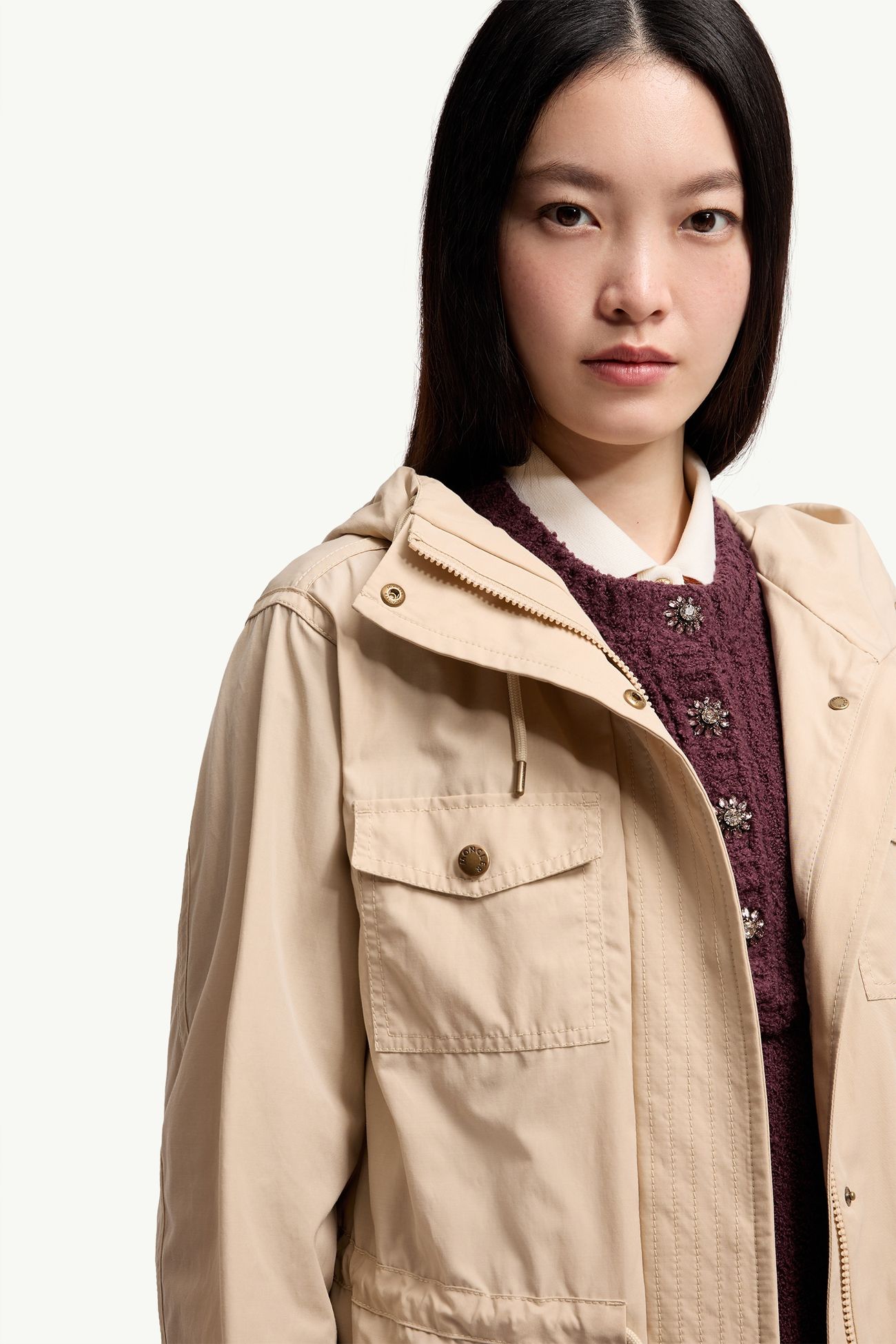 Serin女士棉质混纺连帽派克大衣 女士 浅米色 Moncler 5