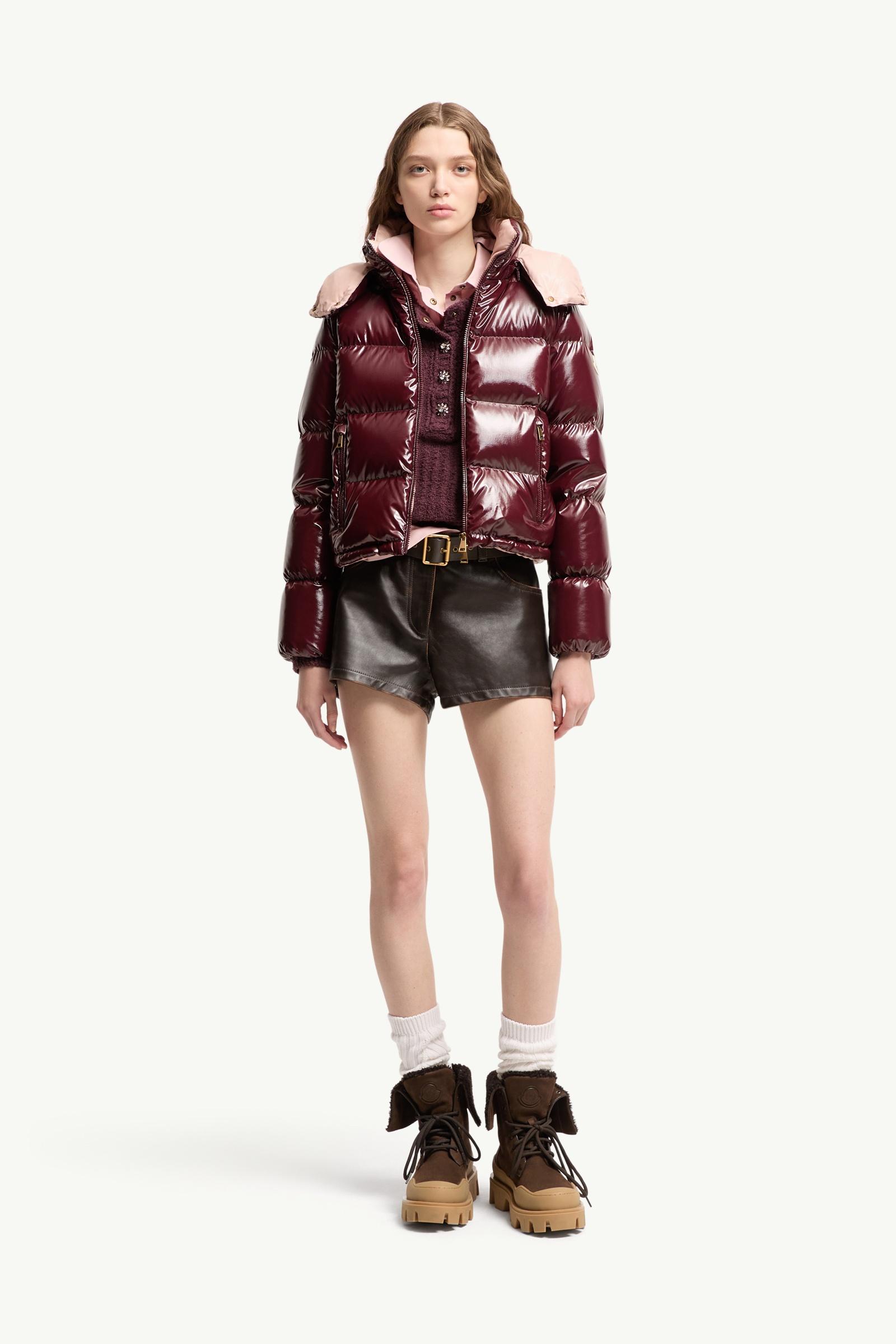 Burgundy Niveole Short Down Jacket - Short Down Jackets for Women