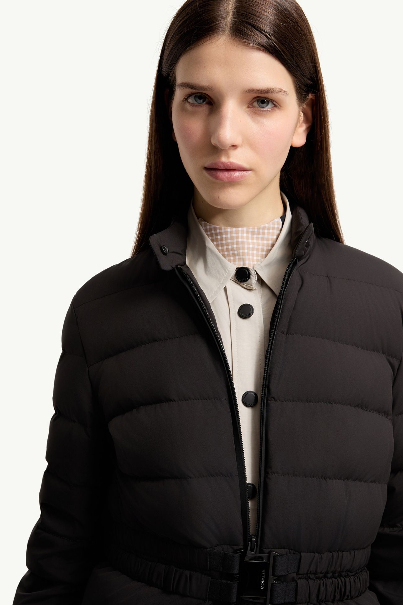 Esthetique kurze Daunenjacke mit Gürtel Damen Schwarz Moncler 5