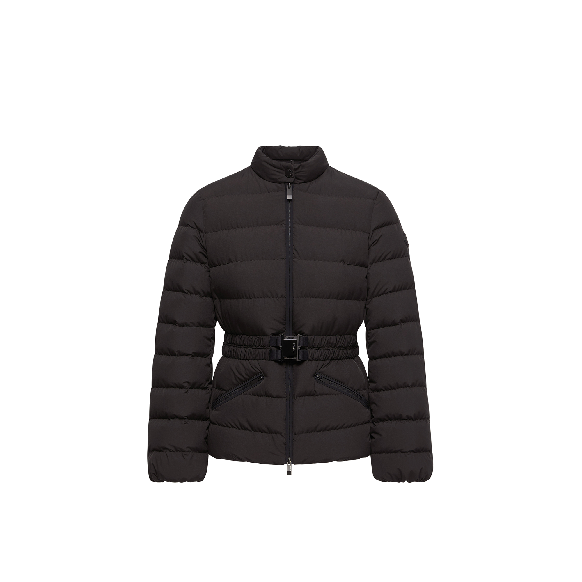 Moncler   Plumífero Corto Con Cinturón Esthetique para Mujer en Negro, Talla: 2