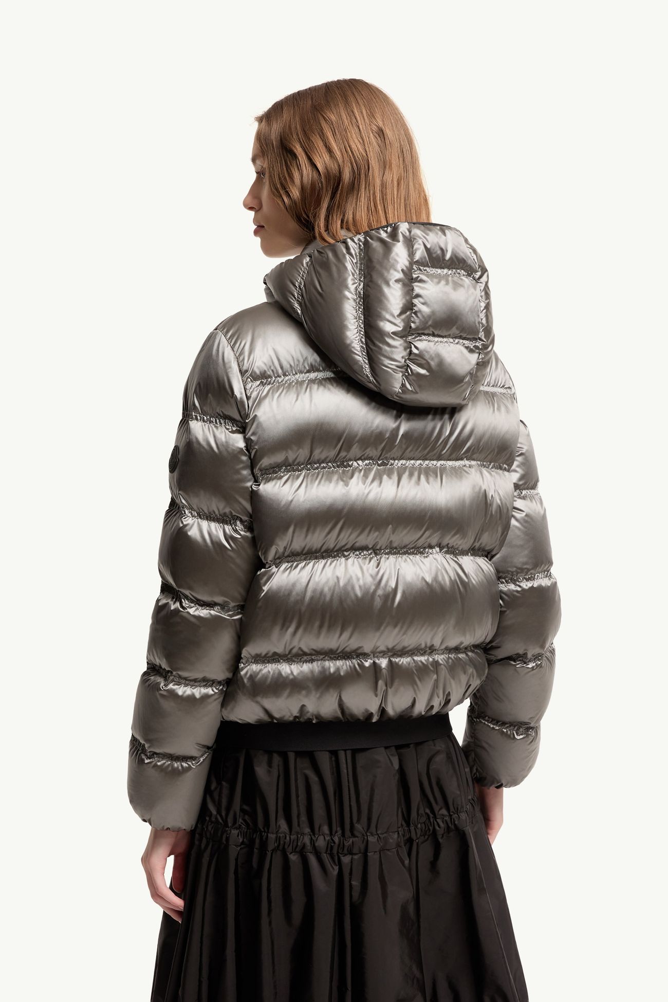Sensation kurze Daunenjacke Damen Silber Moncler 4