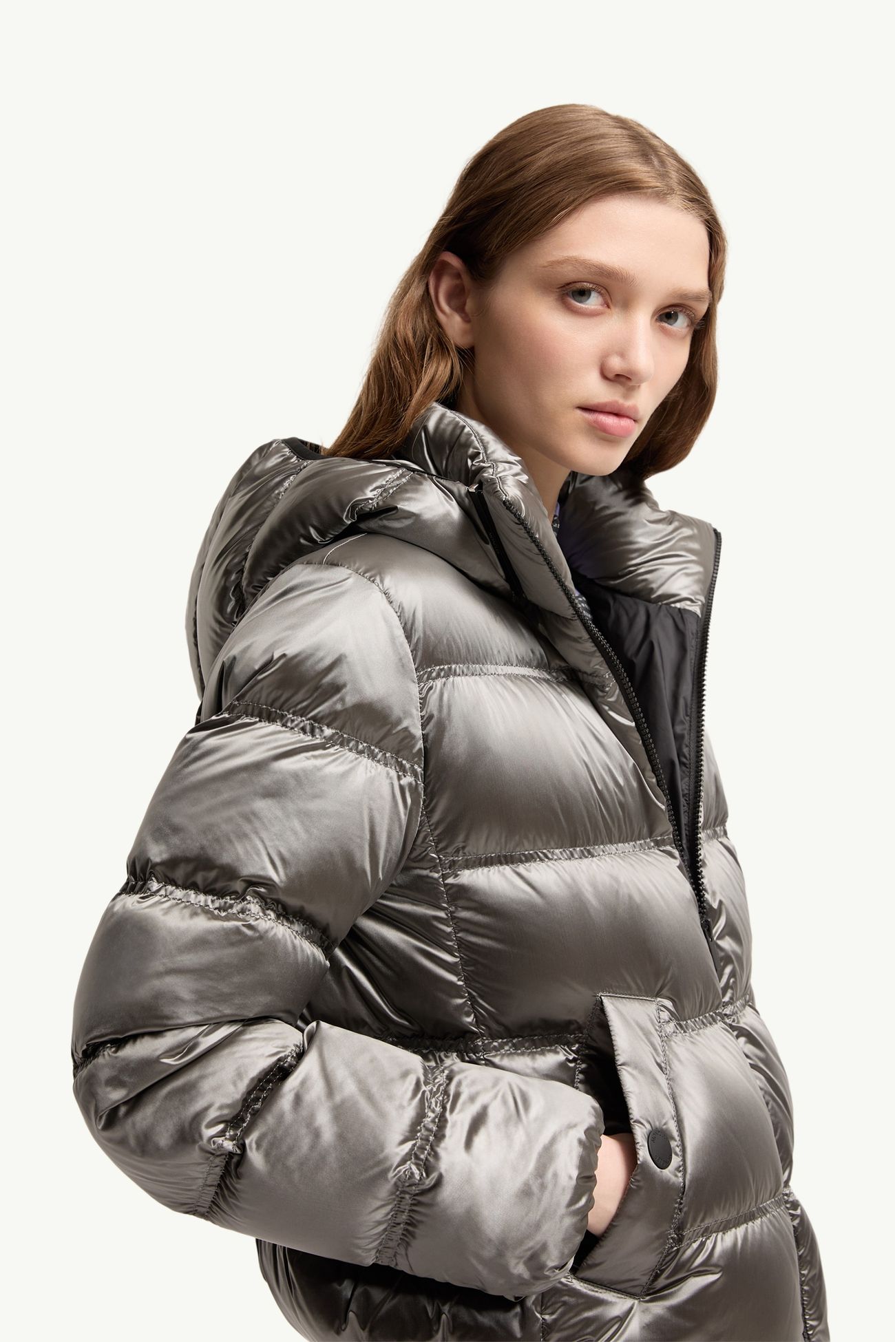 Sensation短身羽絨外套 女士 銀色 Moncler 5