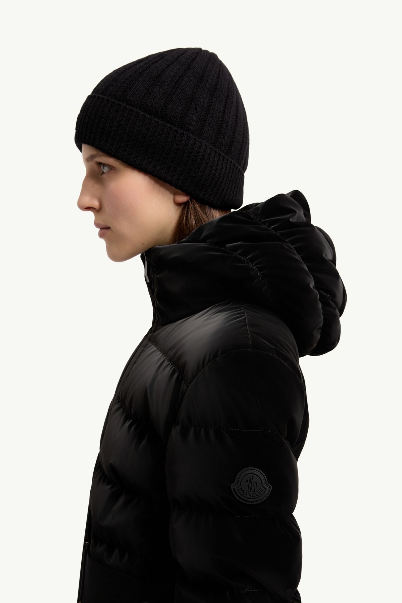 Gestuelle連腰帶短身羽絨外套 女士 黑色 Moncler 1
