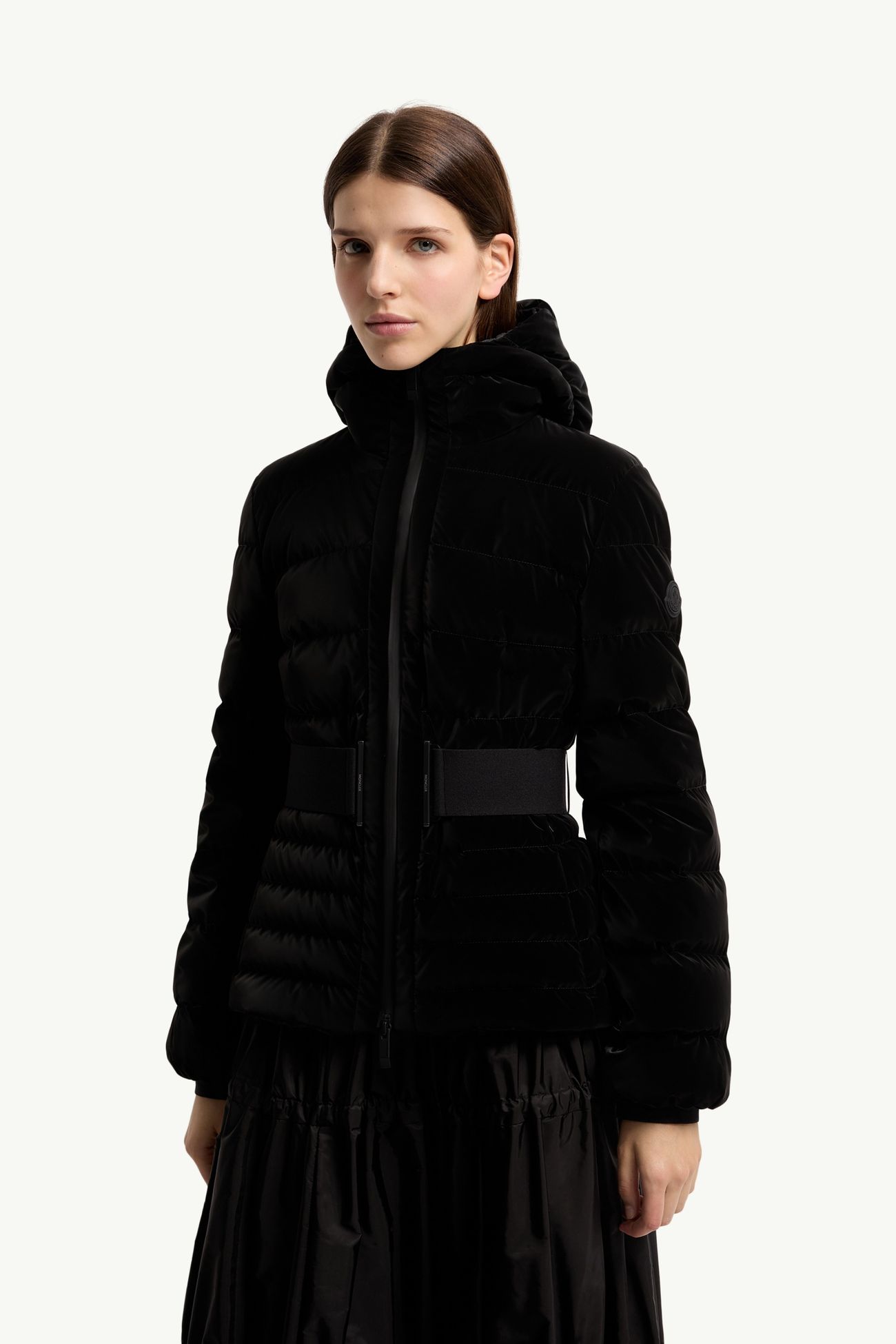 Gestuelle kurze Daunenjacke mit Gürtel Damen Schwarz Moncler 3