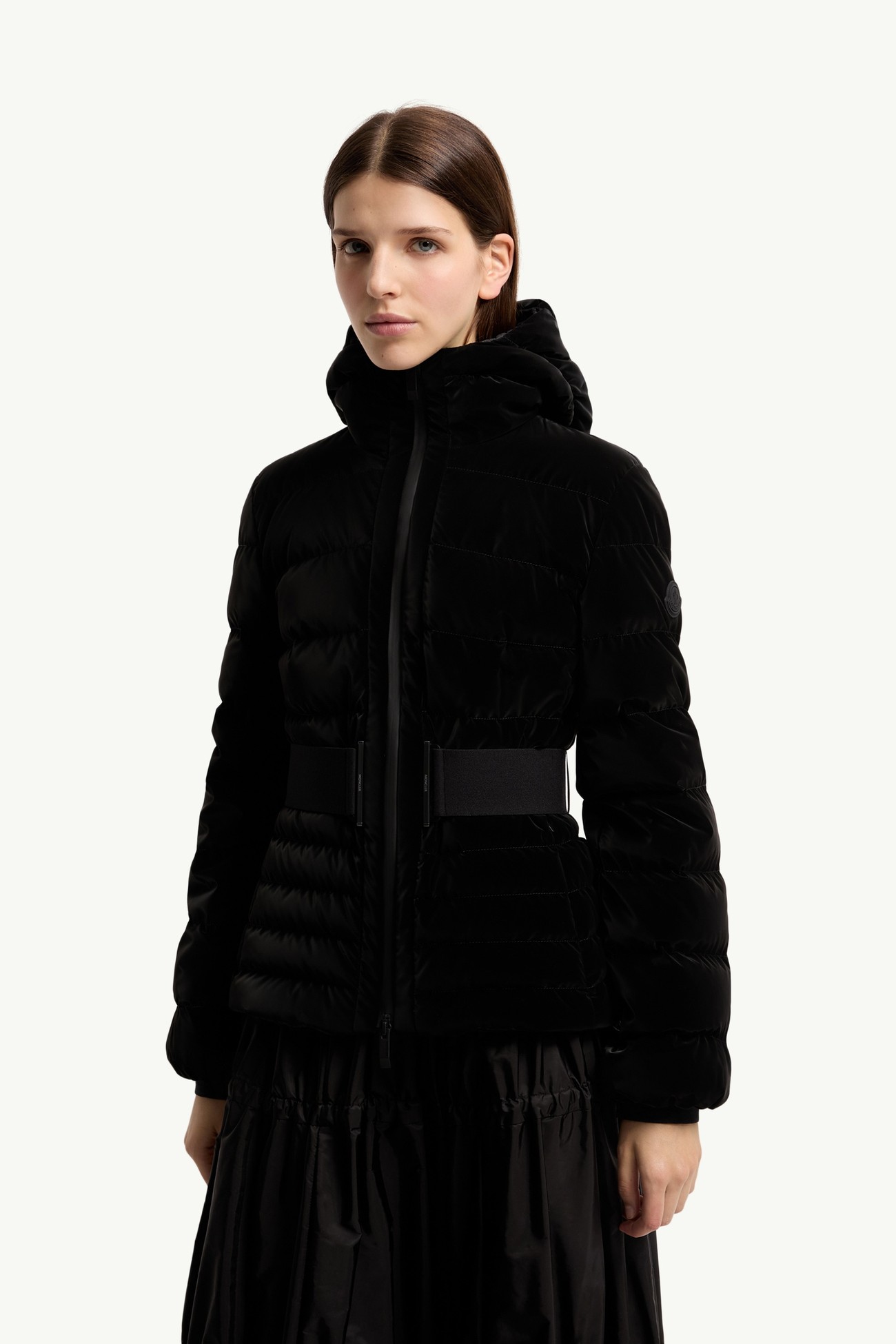 Piumino corto Gestuelle con cintura Donna Nero Moncler 3
