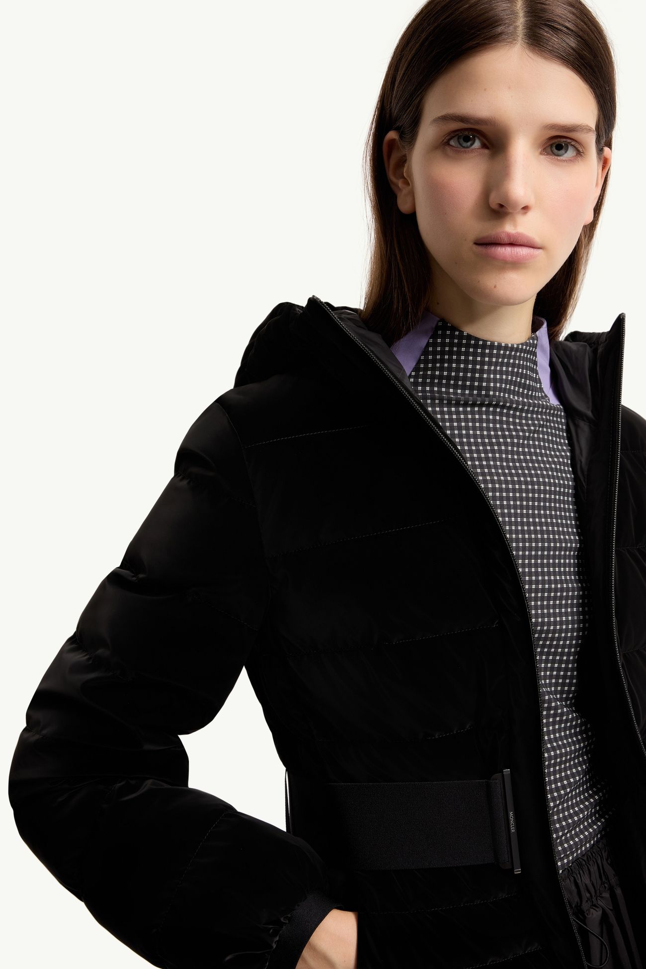 Gestuelle連腰帶短身羽絨外套 女士 黑色 Moncler 5