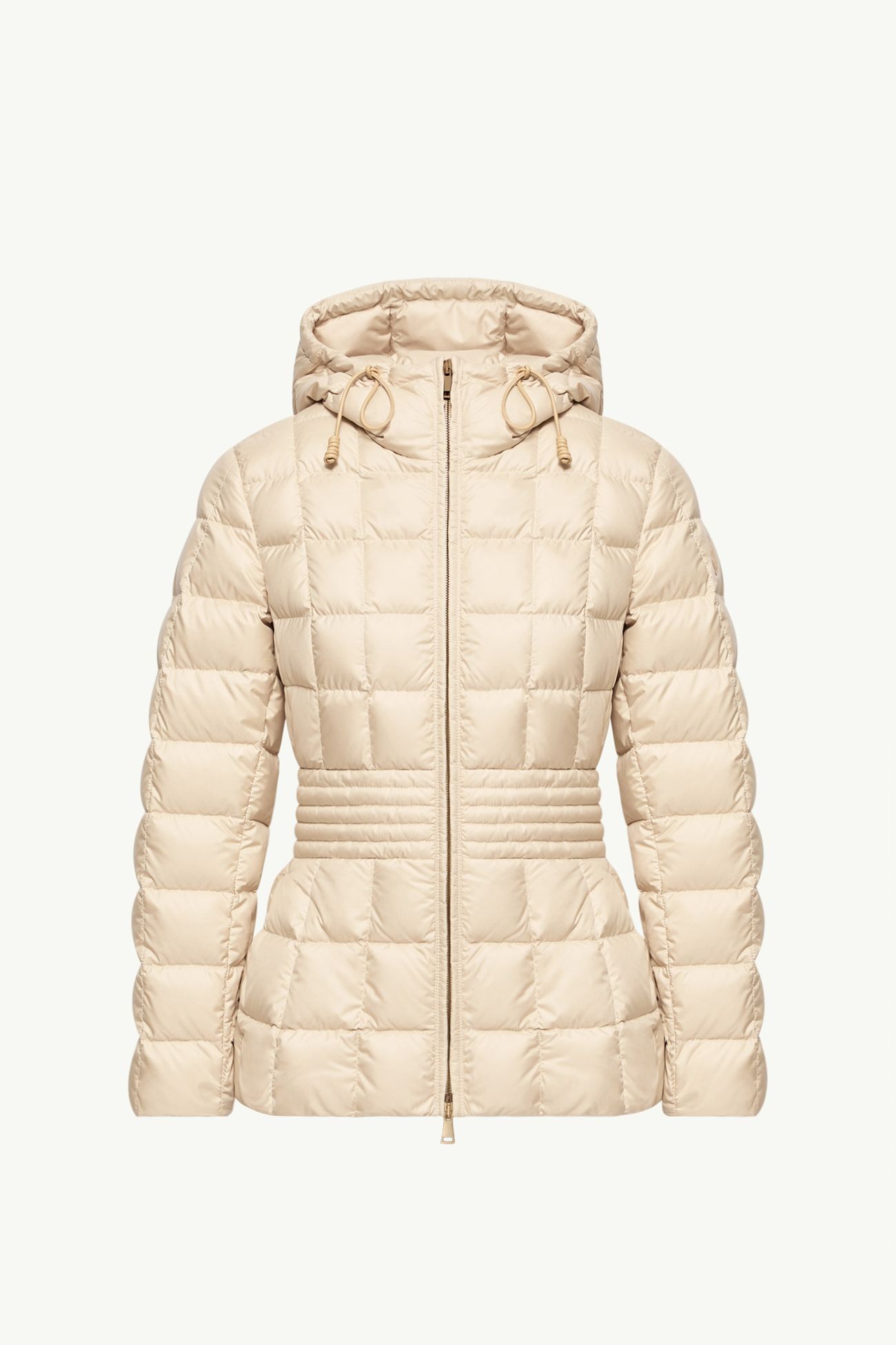 Piumino corto Engoulevent con cappuccio e trapuntatura quadrata Donna Beige Chiaro Moncler 2