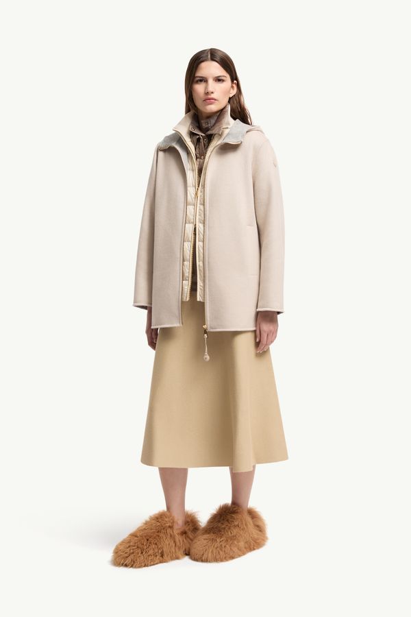 Hemiptere 3-in-1 Hooded Wool & Cashmere Down Jacket Women Light Beige Moncler 0