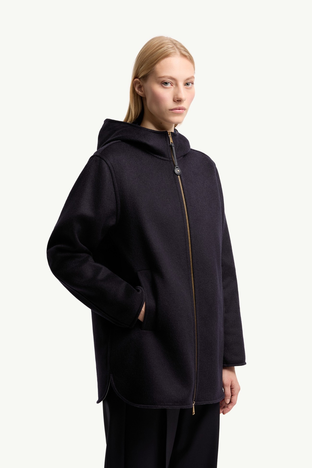 Hemiptere三合一連帽羊毛羊絨羽絨外套 女士 海軍藍色 Moncler 6