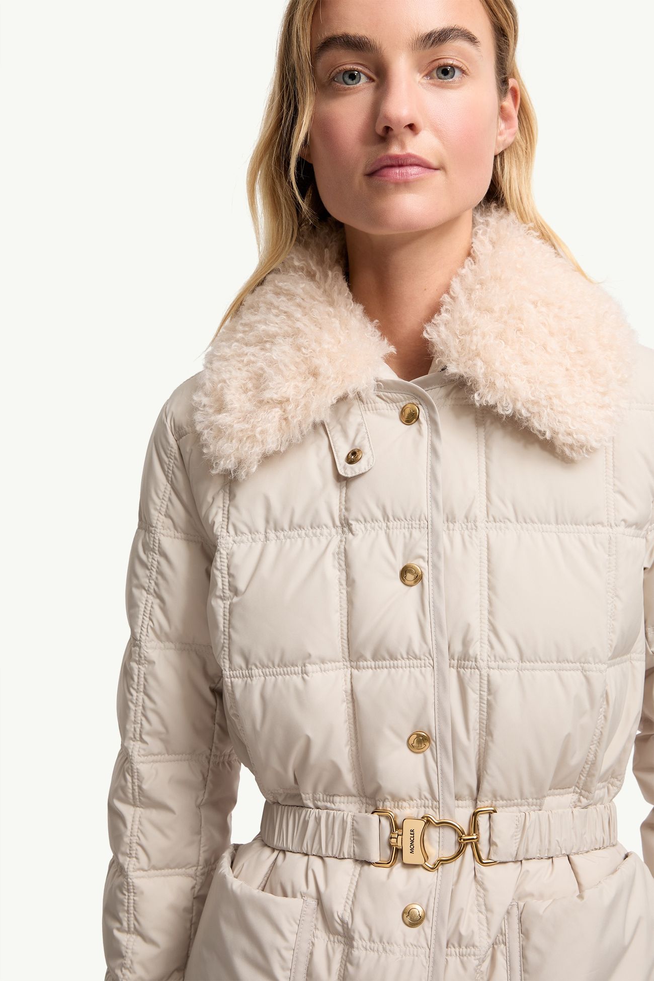 Cygnes女士腰带短款羽绒夹克外套 女士 浅米色 Moncler 6