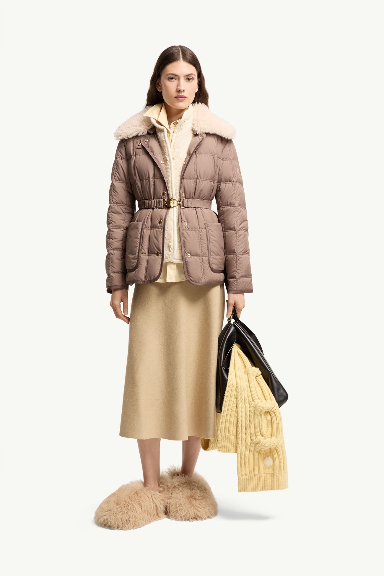 Cygnes女士腰带短款羽绒夹克外套 女士 棕色 Moncler 0