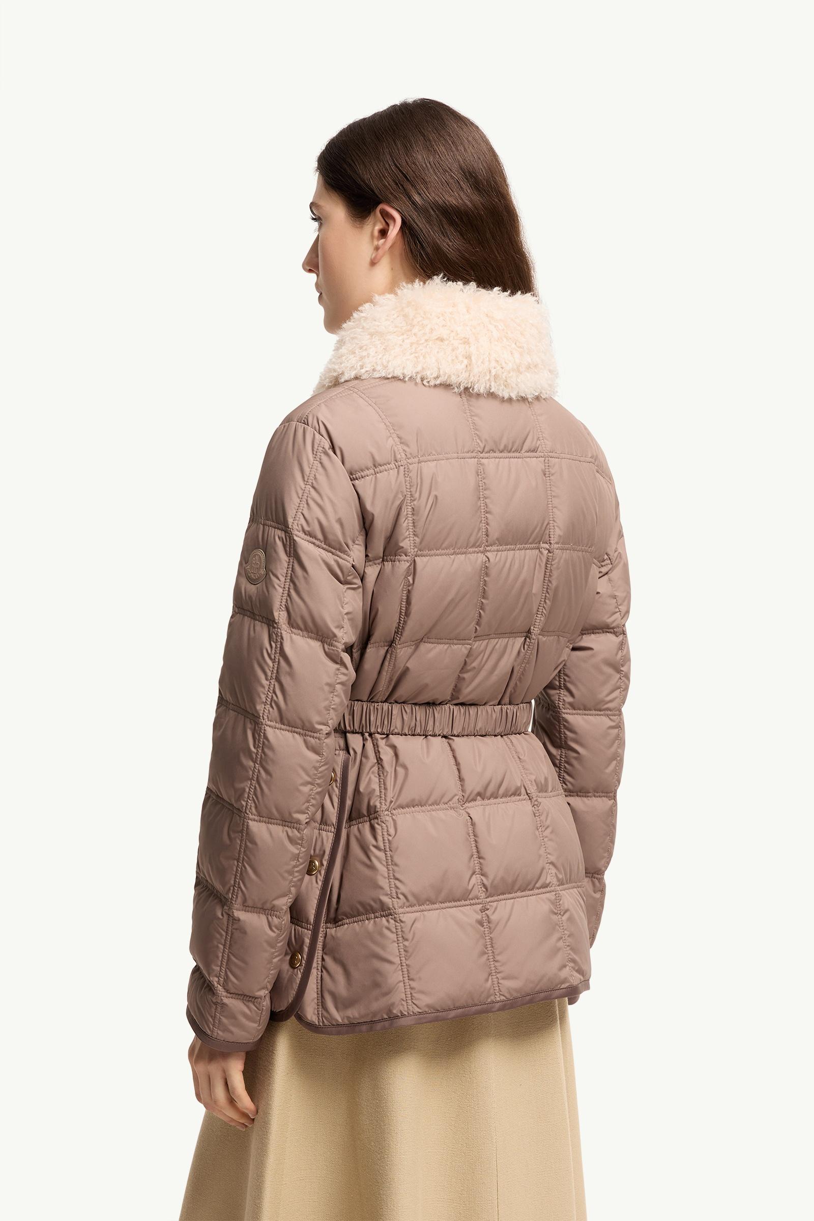 Brown Cygnes Belted Short Down Jacket - Lightweight Down Jackets