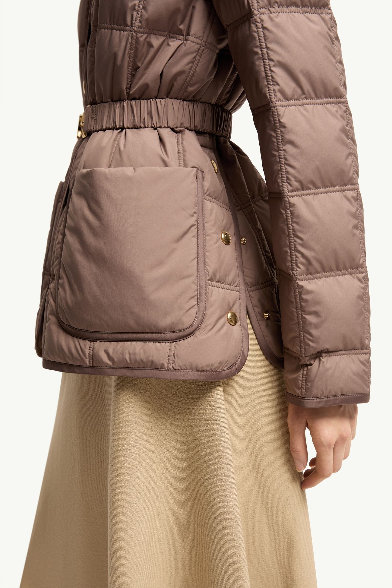 Cygnes連腰帶短身羽絨外套 女士 啡色 Moncler 5
