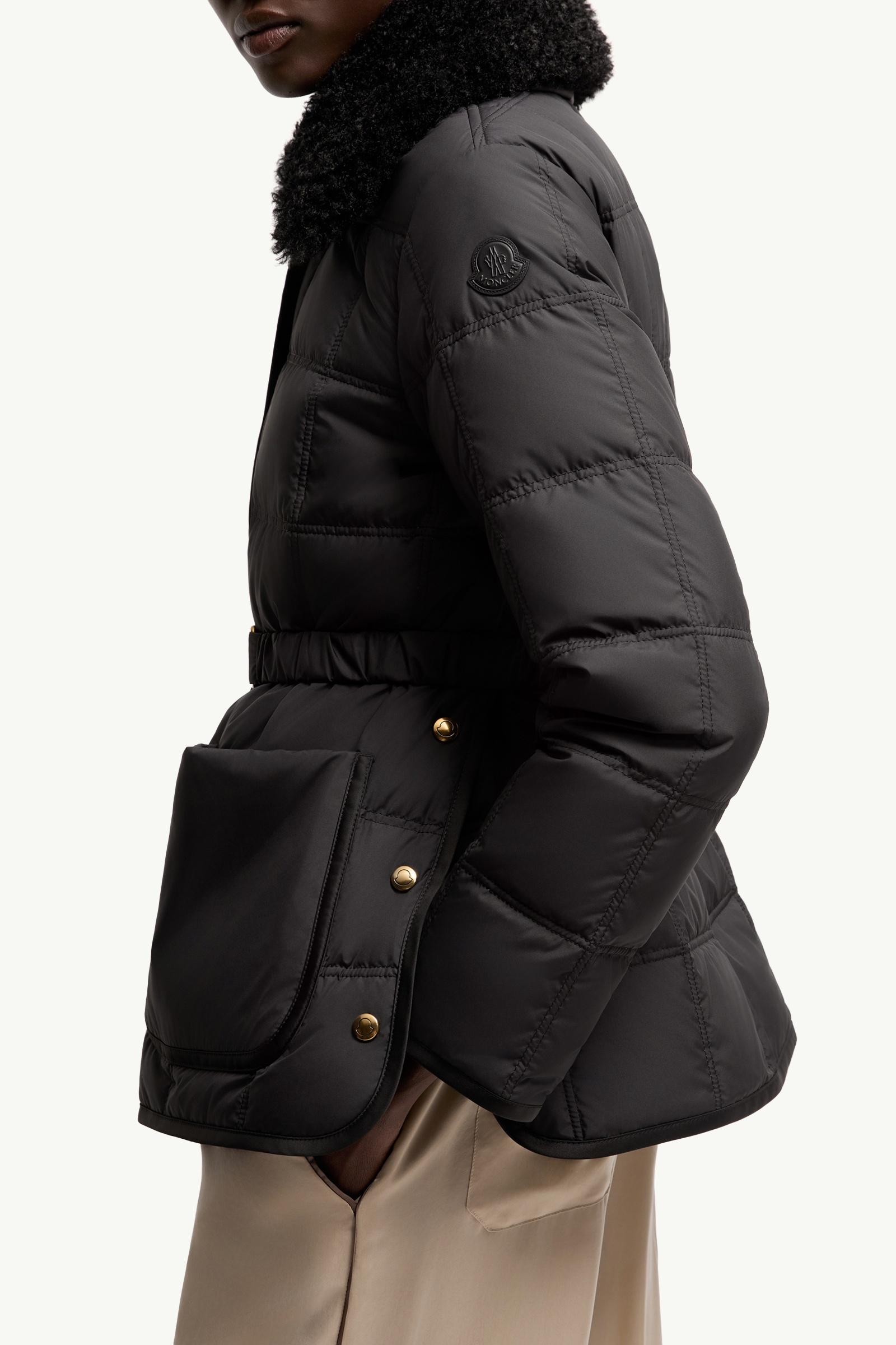 Black Cygnes Belted Short Down Jacket - Lightweight Down Jackets