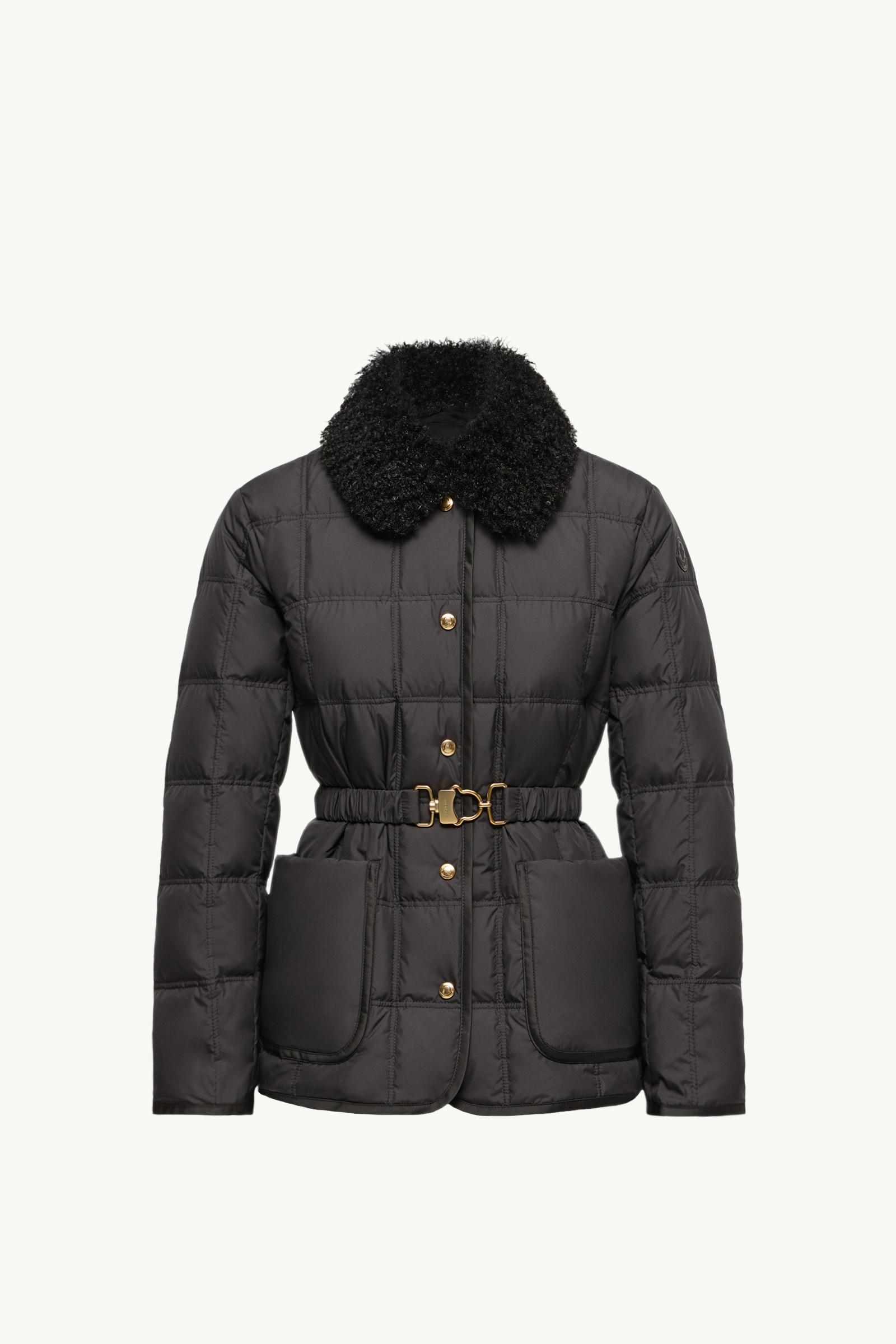 Cygnes Belted Short Down Jacket Women Black Moncler, 1 of 0