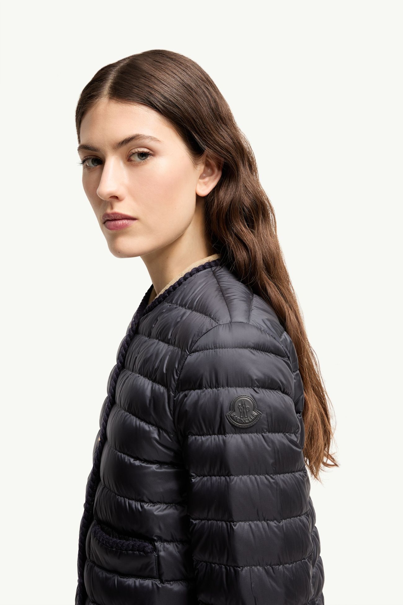 Circaete 브레이드 트리밍 쇼트 다운 재킷 여성 네이비 블루 Moncler 1