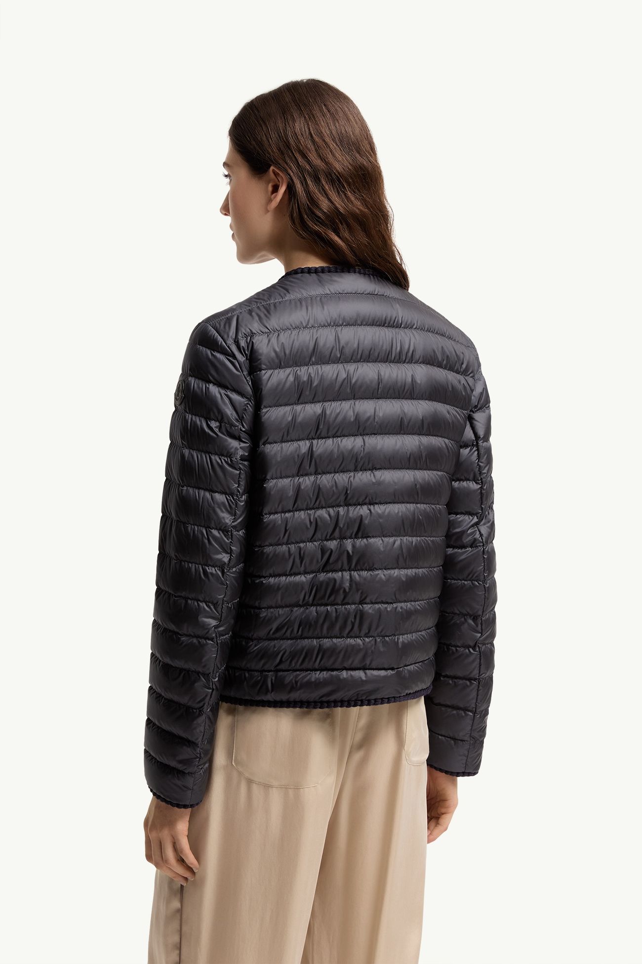Piumino corto Circaete con bordo intrecciato Donna Blu Navy Moncler 4