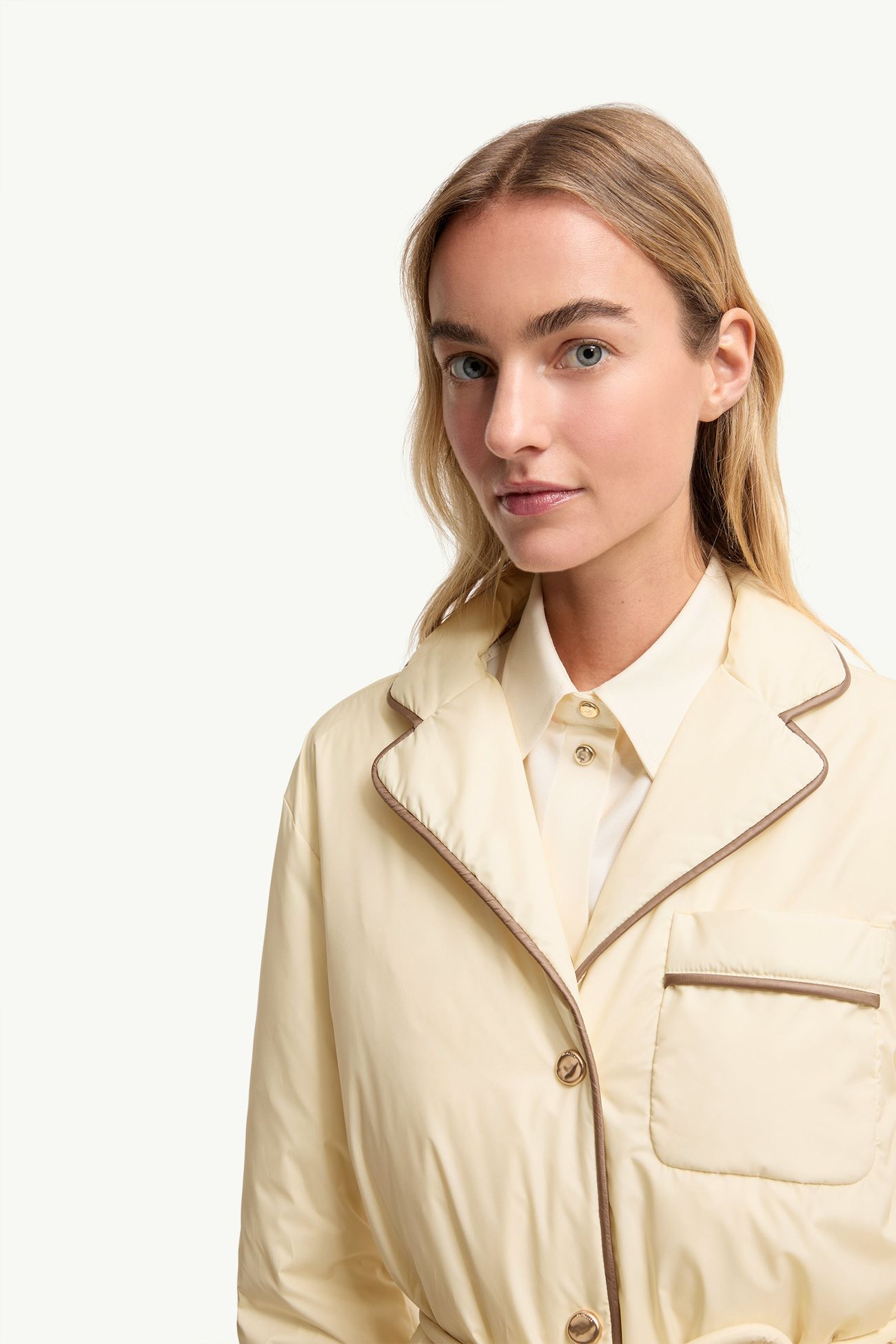 Doudoune mi-longue ceinturée Tieche Femmes Beige Clair Moncler 5