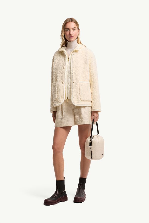 Doudoune courte 3-en-1 en laine et coton Hylesine Femmes Blanc Ivoire Moncler 0