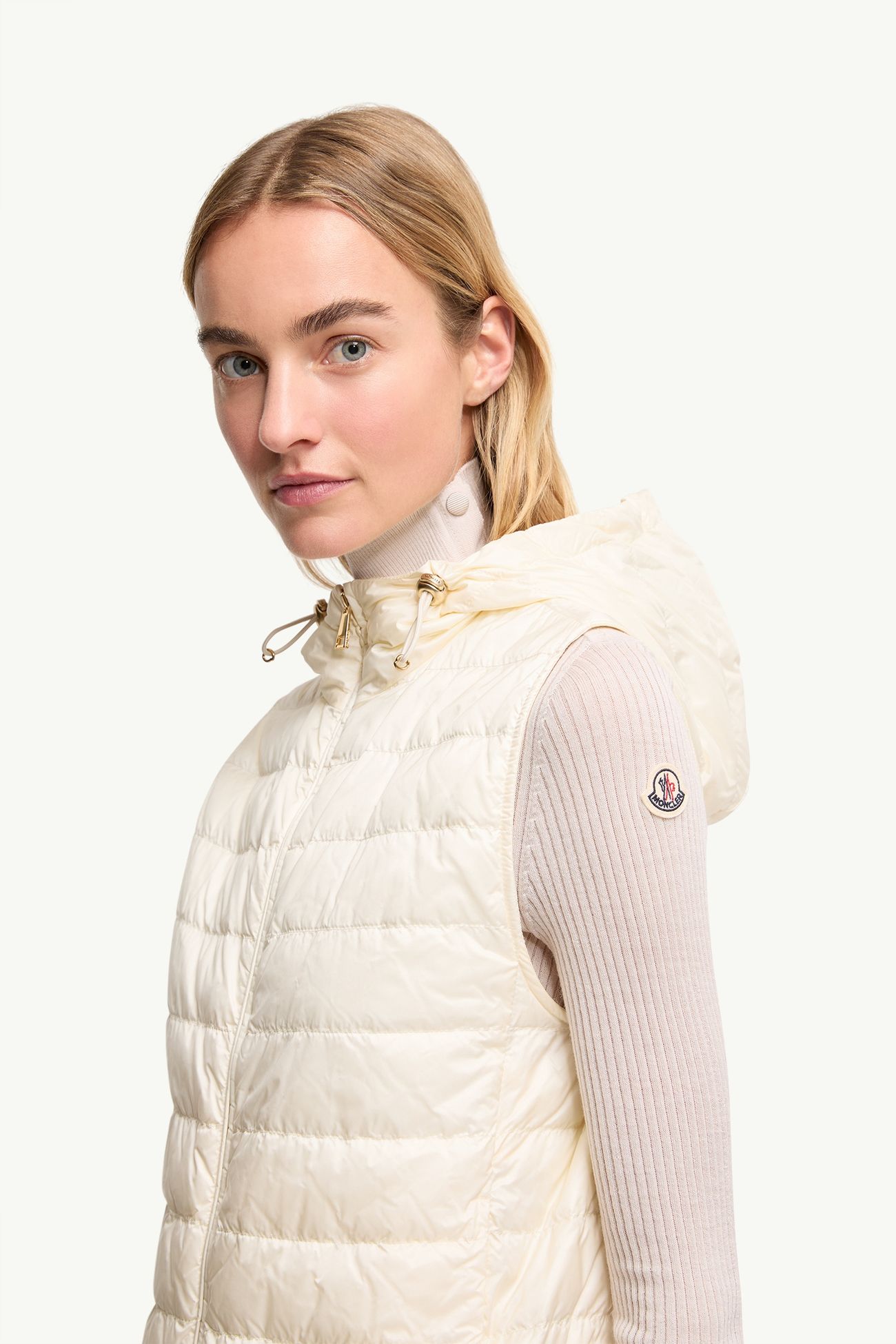 Hylesine 3-in-1 울 & 코튼 혼방 쇼트 다운 재킷 여성 화이트 아이보리 Moncler 1