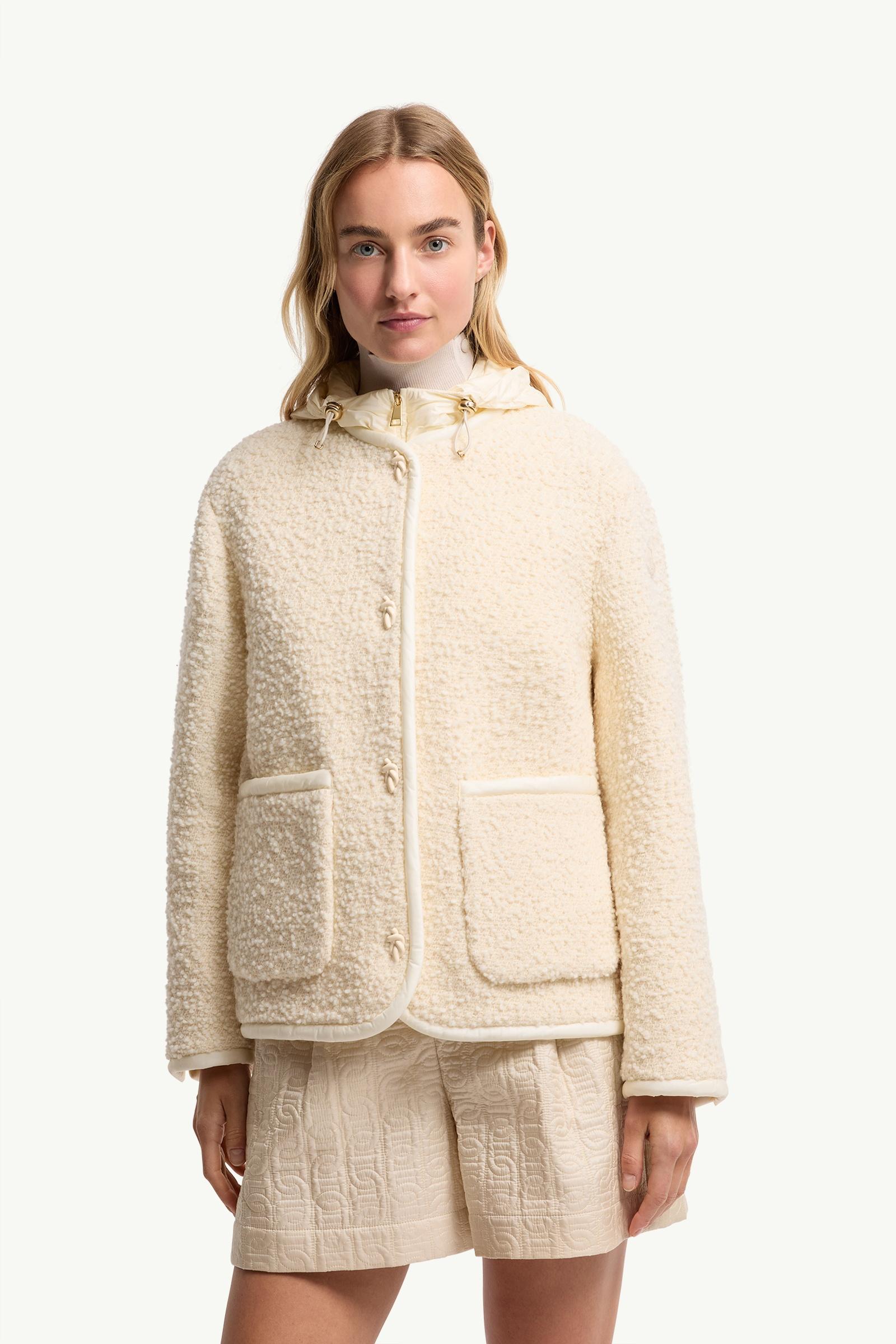 White Ivory Hylesine 3-in-1 Wool & Cotton Blend Short Down Jacket