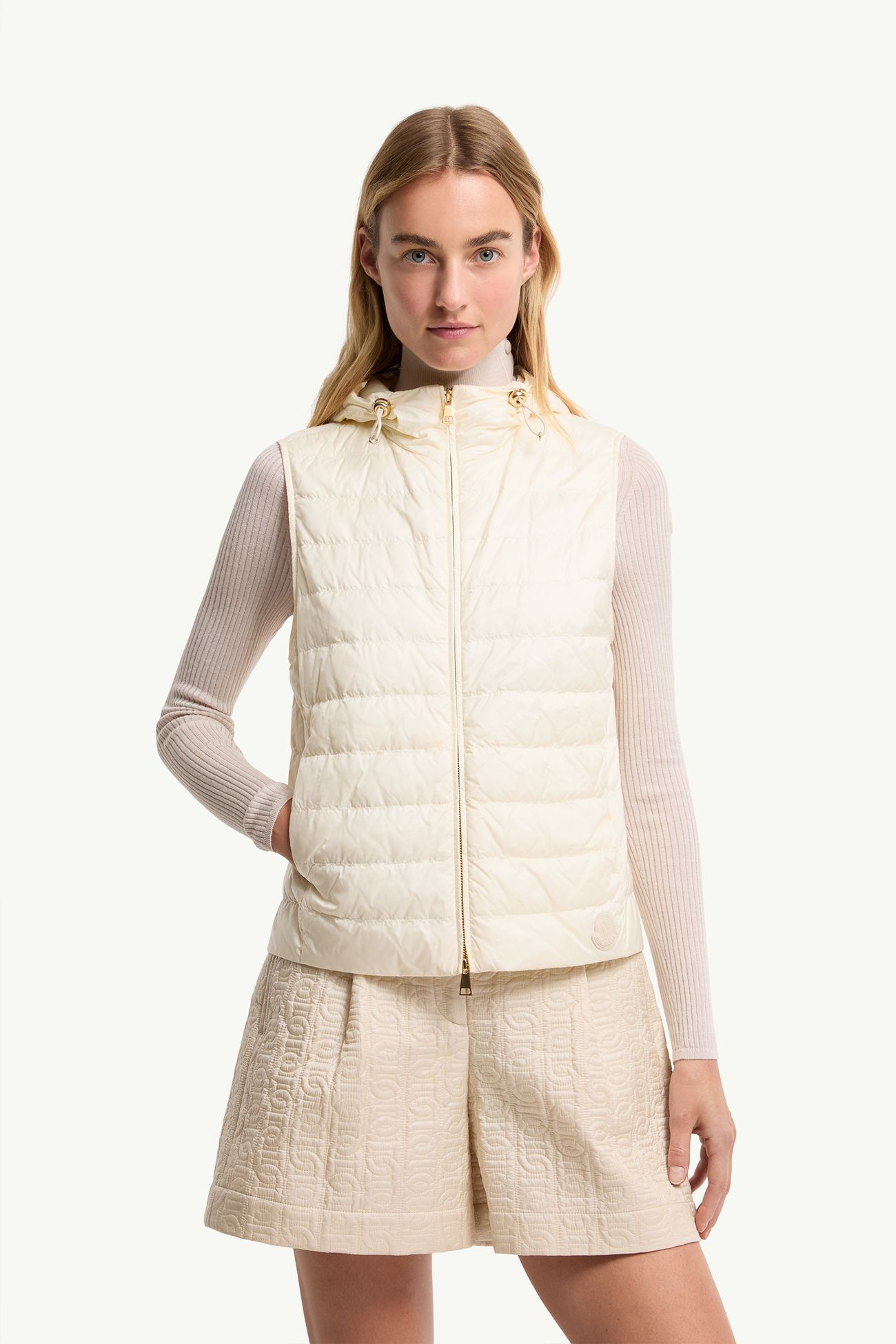 Doudoune courte 3-en-1 en laine et coton Hylesine Femmes Blanc Ivoire Moncler 5
