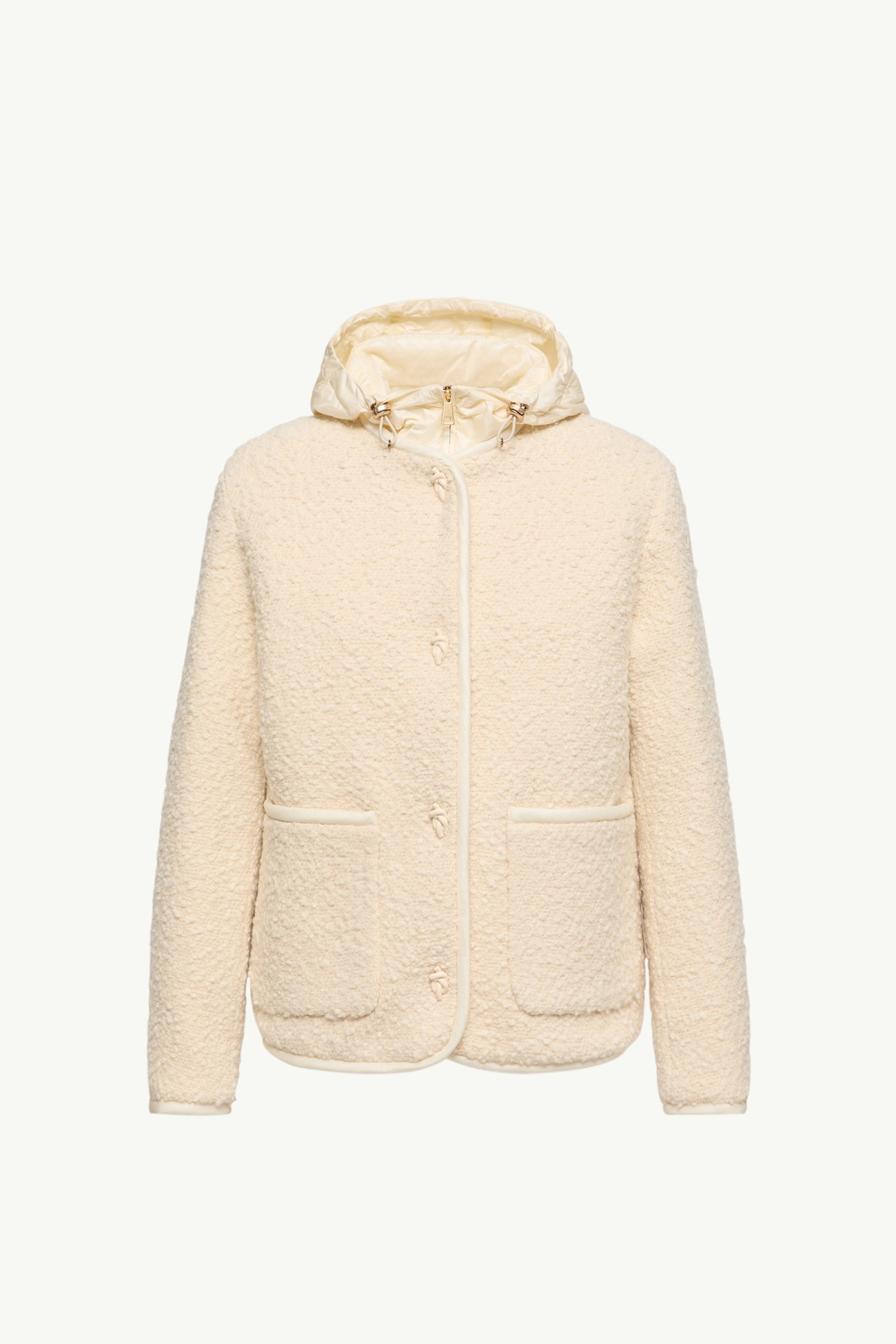 Hylesine 3-in-1 Wool & Cotton Blend Short Down Jacket Women White Ivory Moncler 2