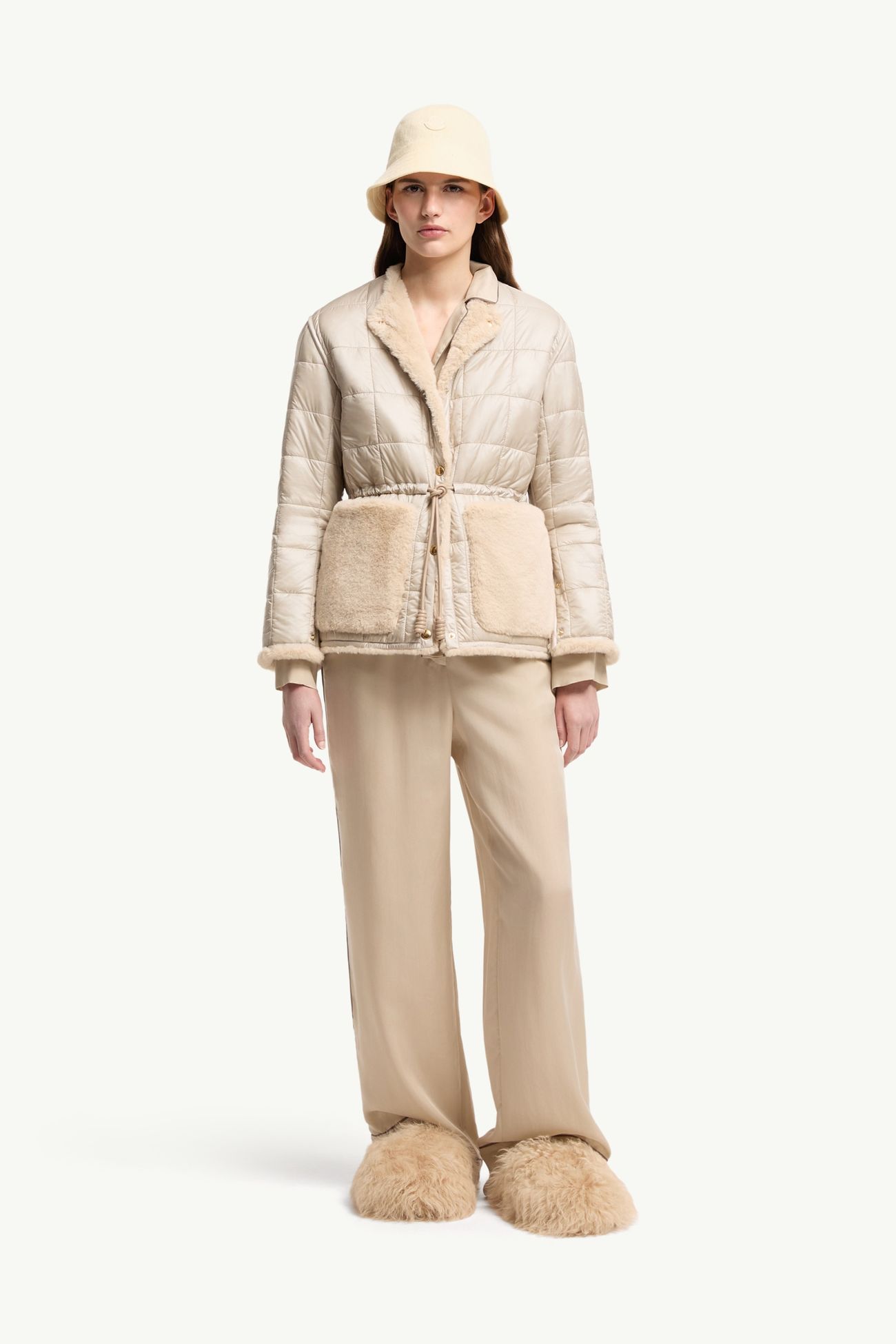 Tipule女士双面短款羽绒夹克外套 女士 浅米色 Moncler 0