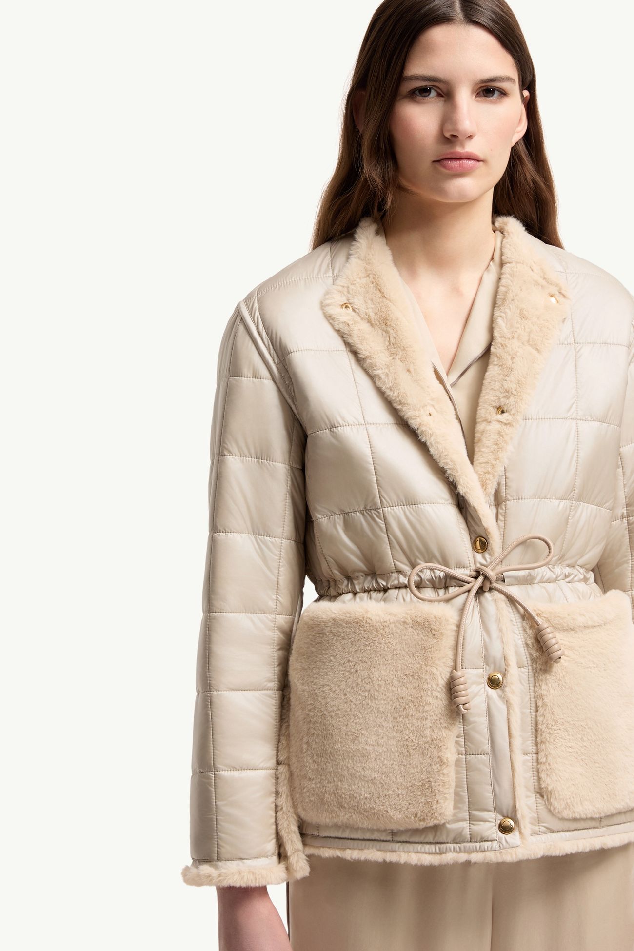Piumino corto reversibile Tipule Donna Beige Chiaro Moncler 6