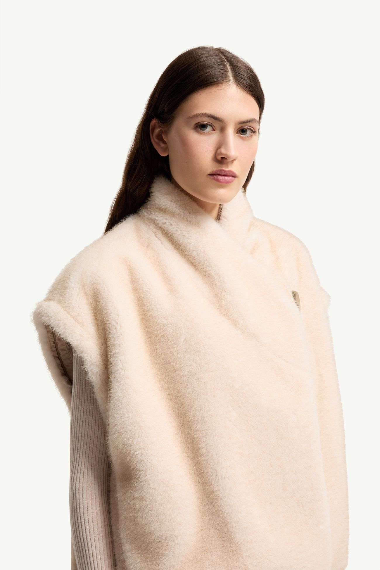 Chardonneret wendbare 2-in-1-Daunenjacke aus Teddystoff Damen Weiß-Elfenbein Moncler 6
