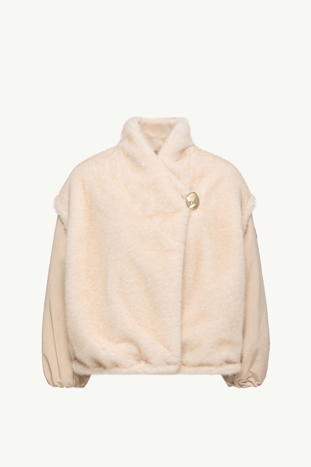 Chardonneret wendbare 2-in-1-Daunenjacke aus Teddystoff Damen Weiß-Elfenbein Moncler 2