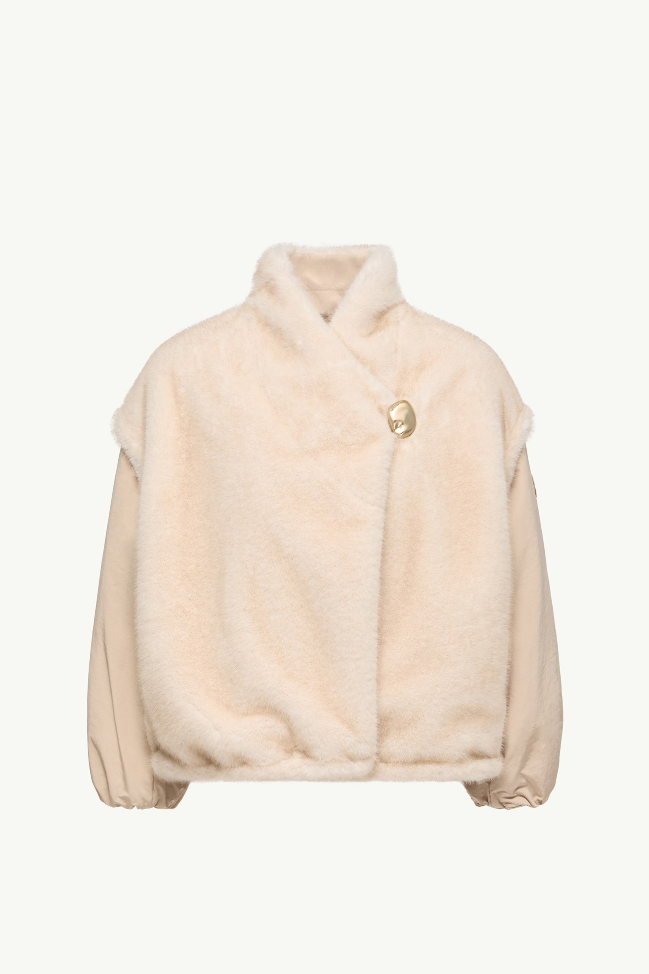 Giacca reversibile imbottita in pile effetto teddy 2 in 1 Chardonneret Donna Bianco Avorio Moncler 2