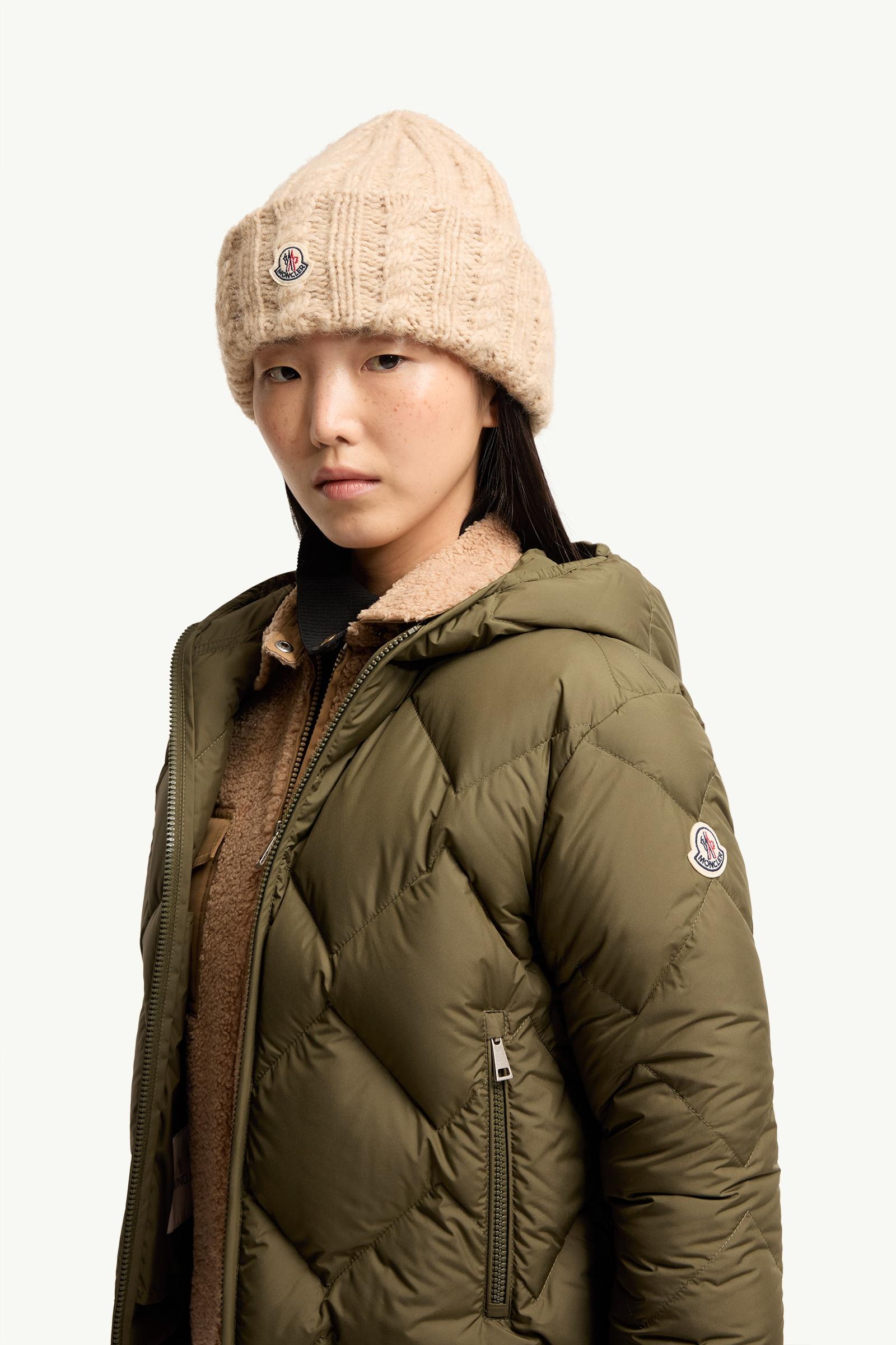 Olive Green Arvouinne Hooded Triangle-Quilted Short Down Jacket
