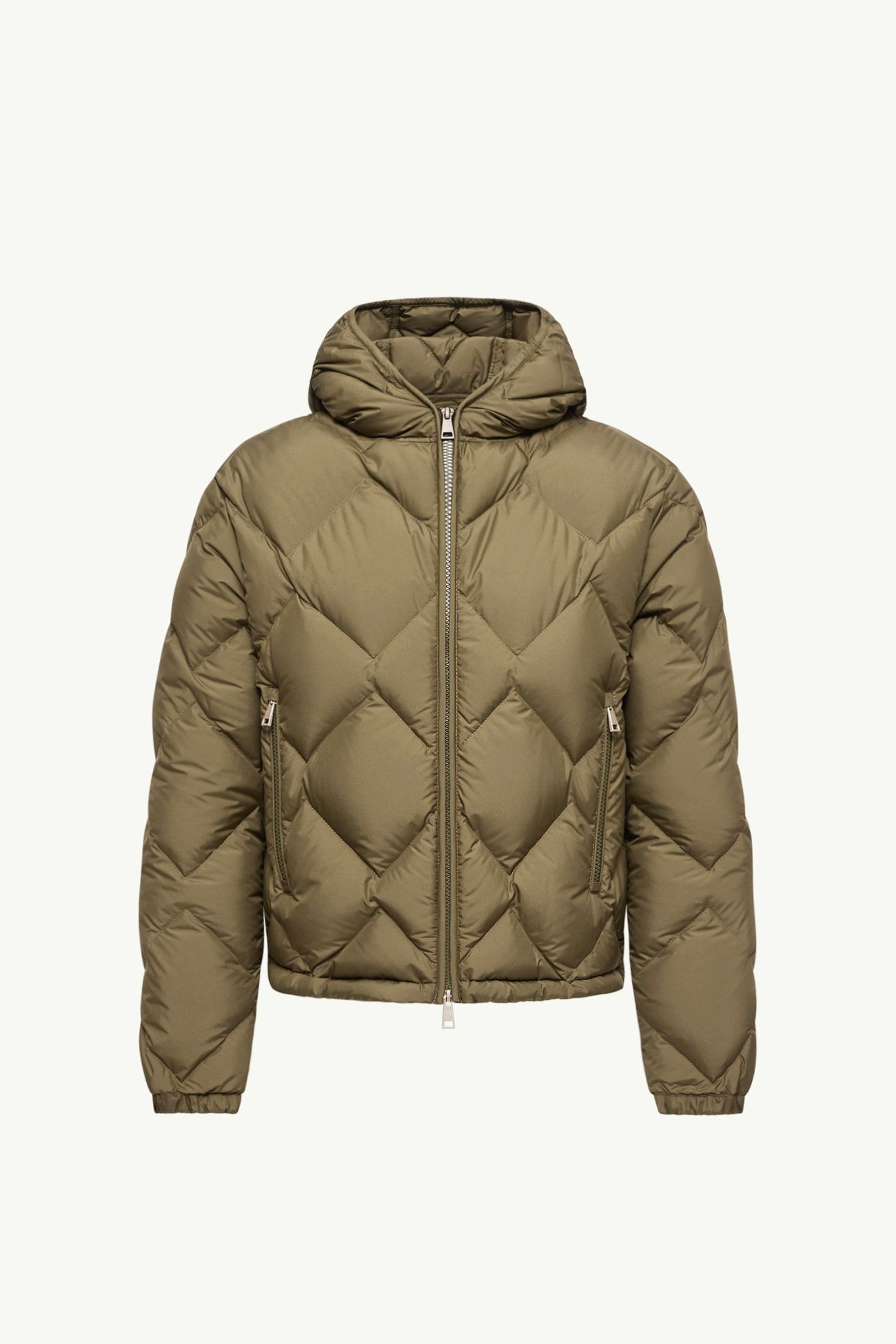 Arvouinne 후드 트라이앵글 퀼팅 쇼트 다운 재킷 여성 올리브 그린 Moncler 2
