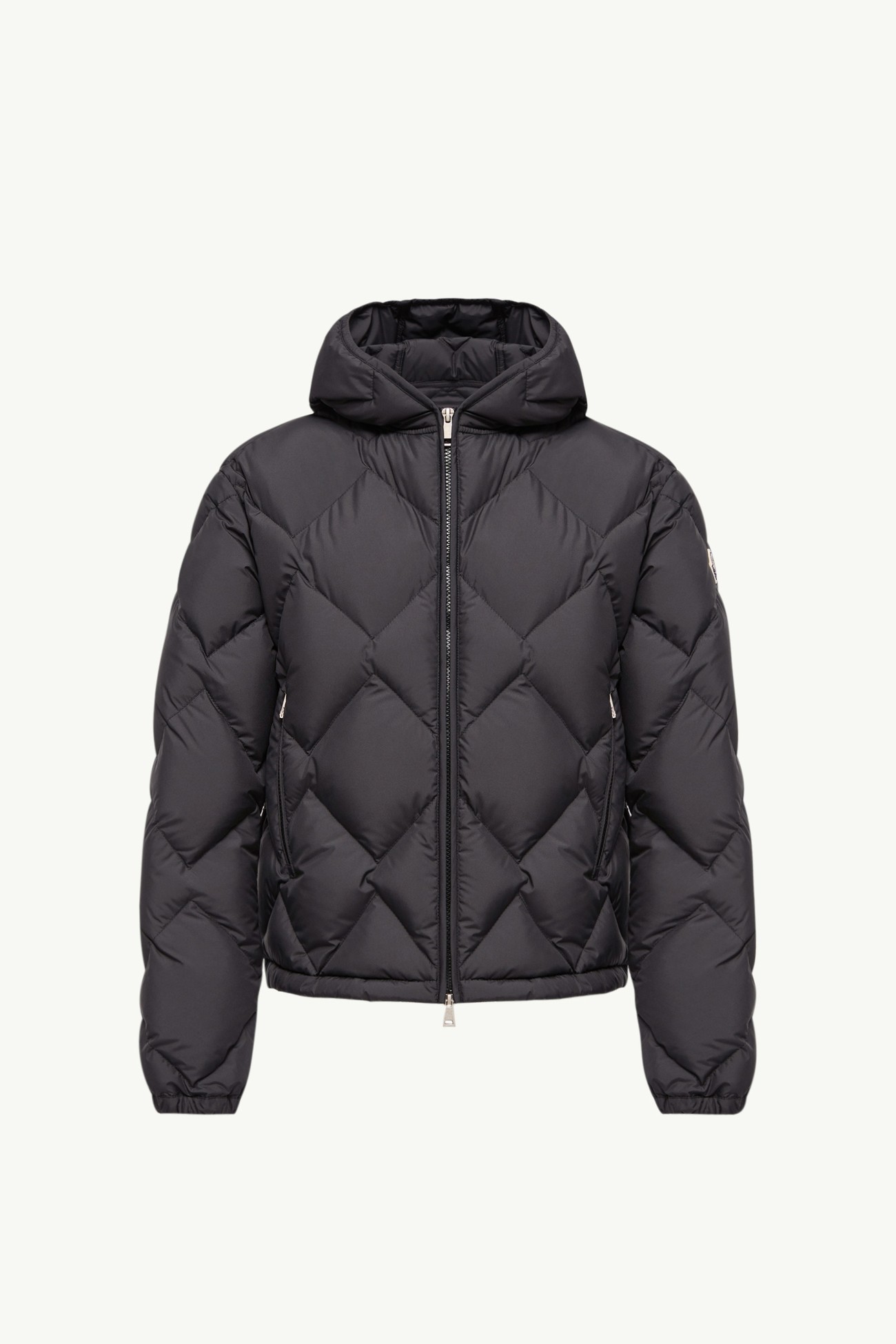 Plumífero corto con capucha y acolchado triangular Arvouinne Mujer Negro Moncler 2