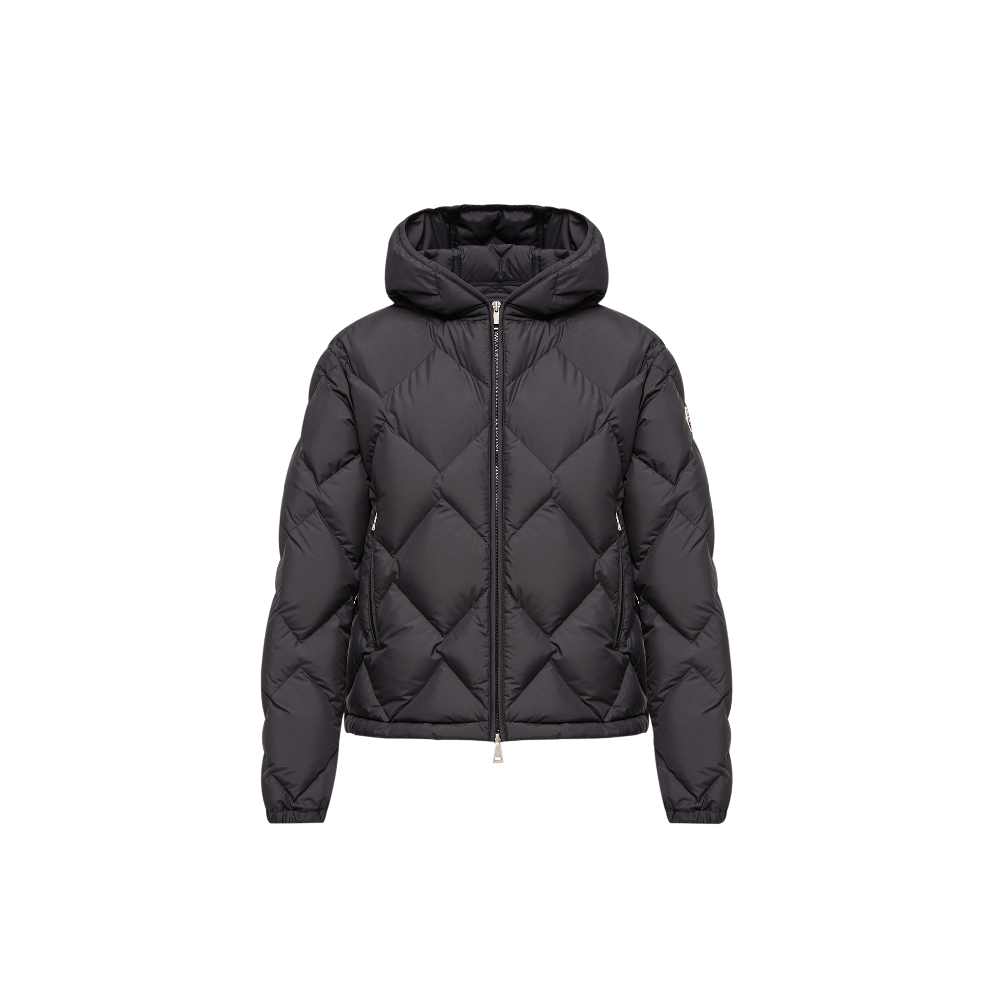 Moncler Arvouin Hooded Diamond-Quilted Short Down Jacket - Woman Jackets Black 4 - Immagine 2