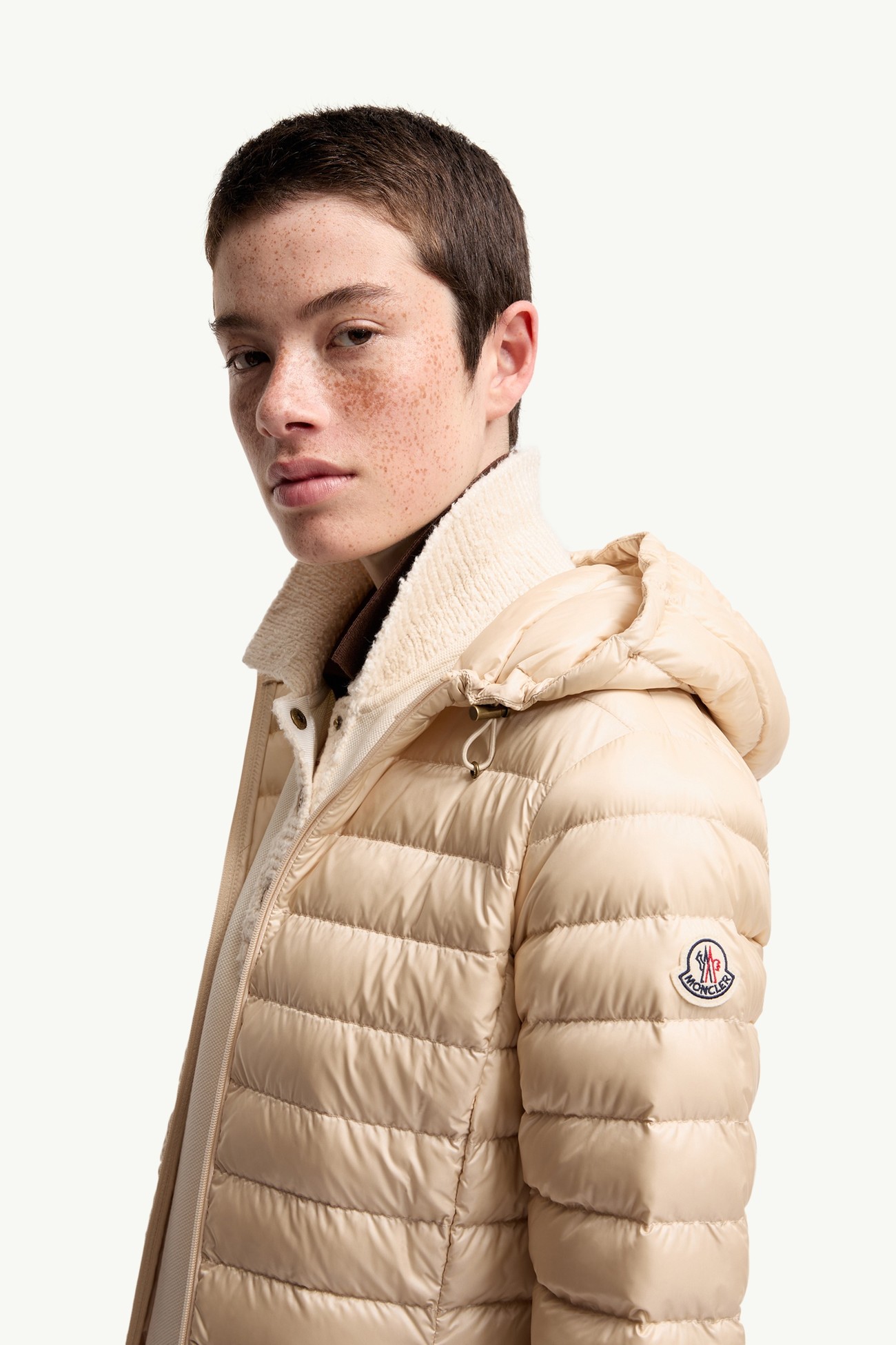 Piumino corto Igelhood in longue saison Donna Beige Chiaro Moncler 1