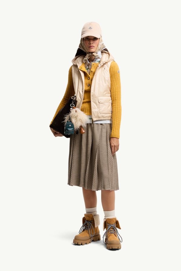 Lansette Longue Saison短身羽絨背心 女士 淺米色 Moncler 0
